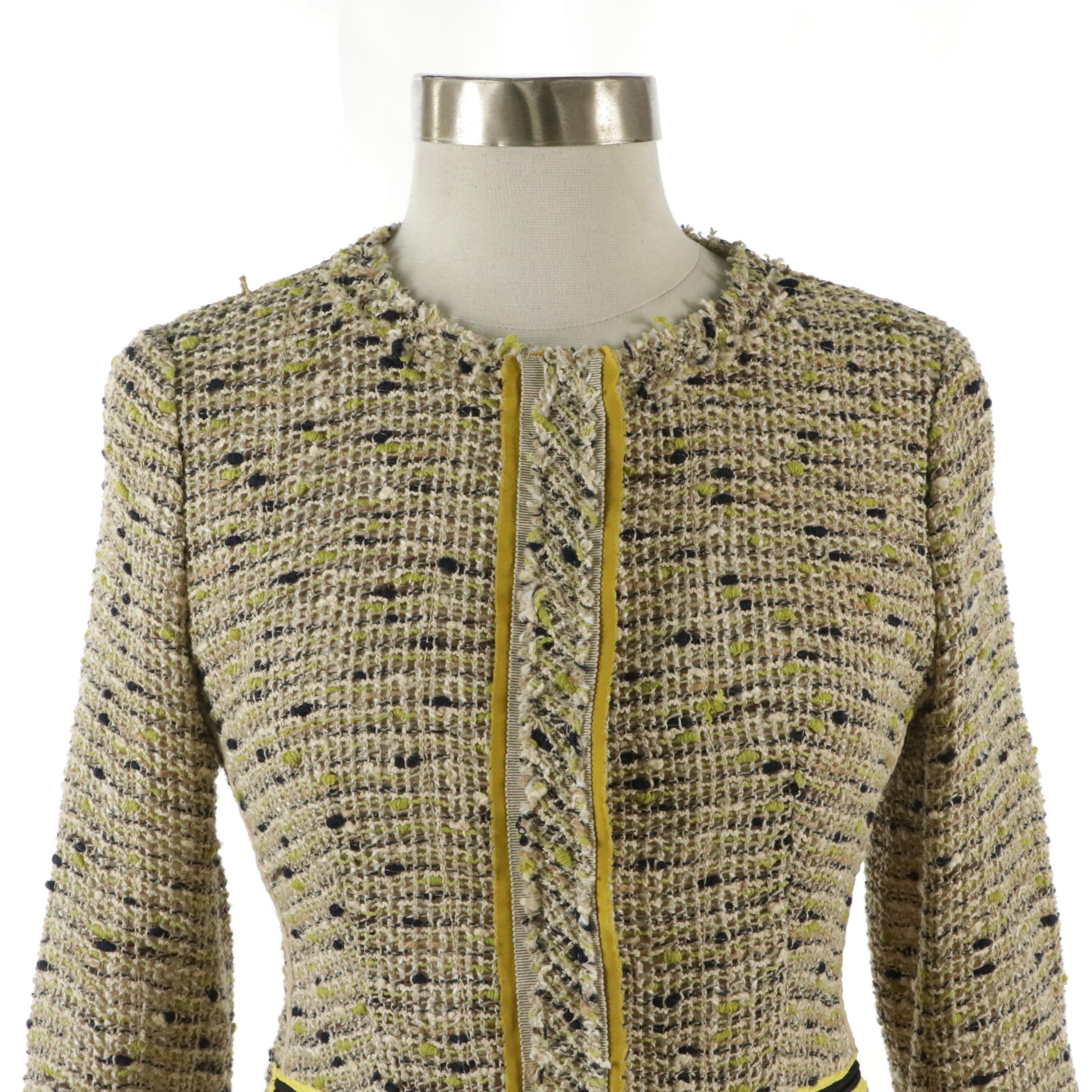 Prada Tweed Snap-Front Jacket
