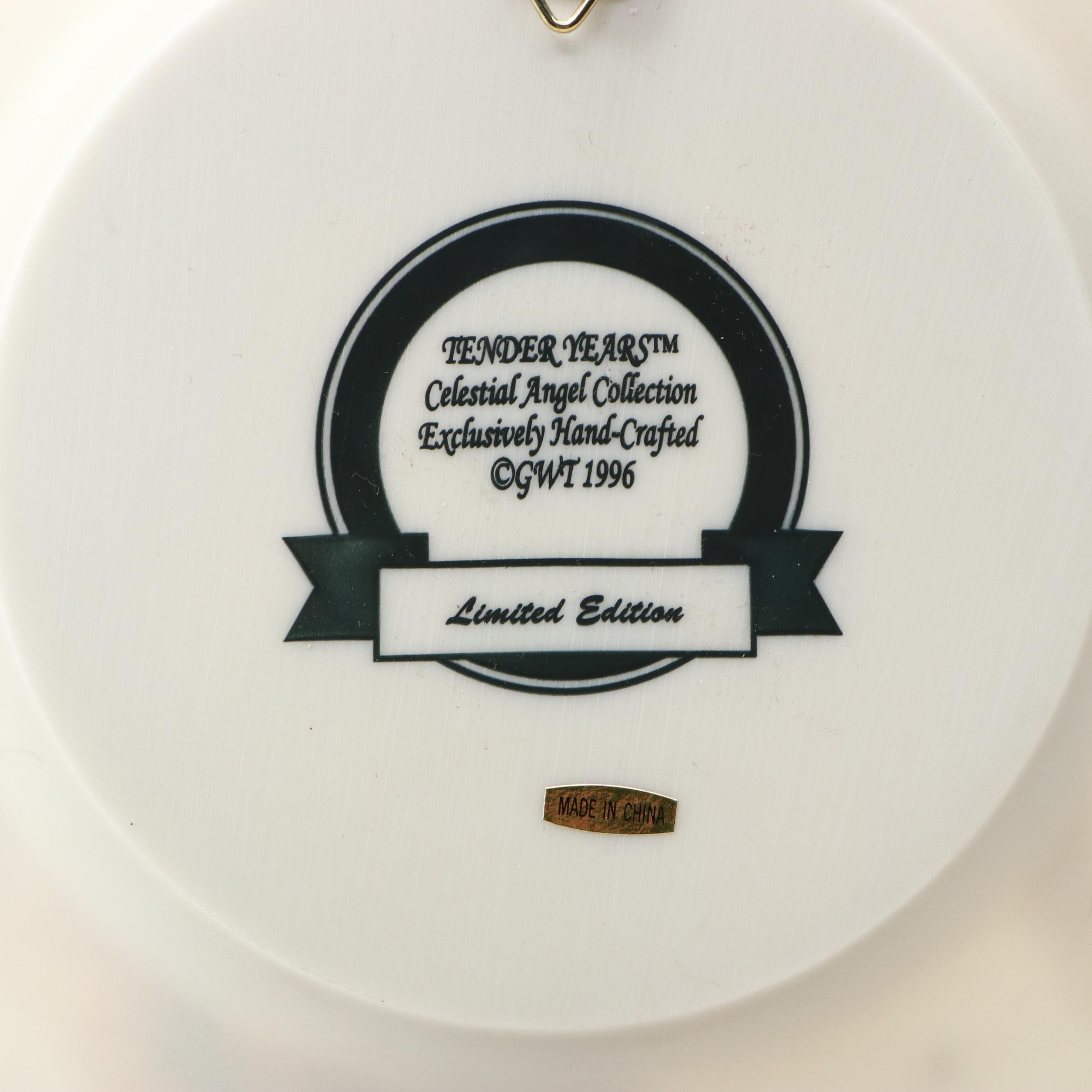 Tender Years Celestial Angel Collection Wall Plate with Resin Fairy Figurines