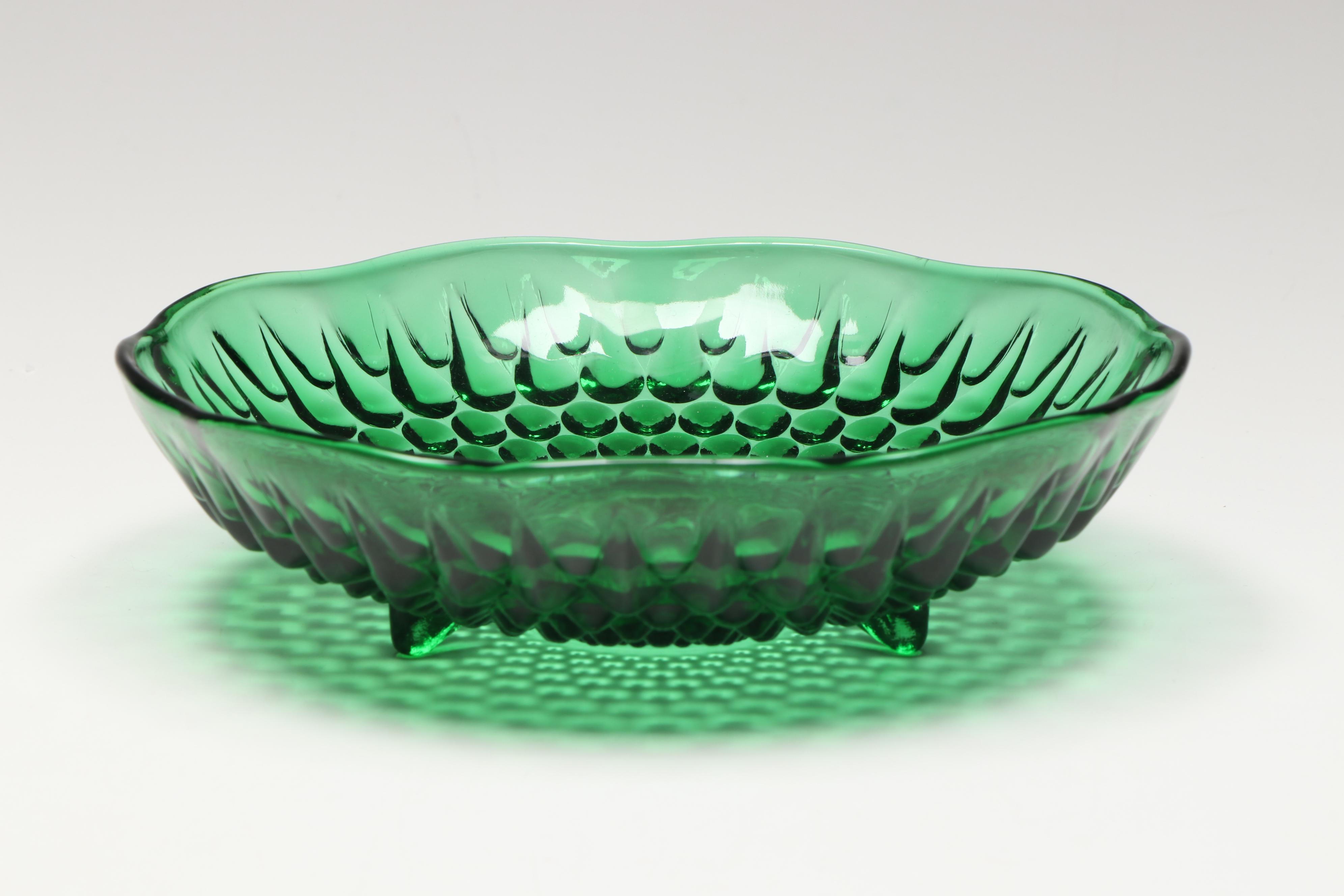 Indiana Glass "Whithall Cubist" Pitcher and Cups with Anchor Hocking Collection