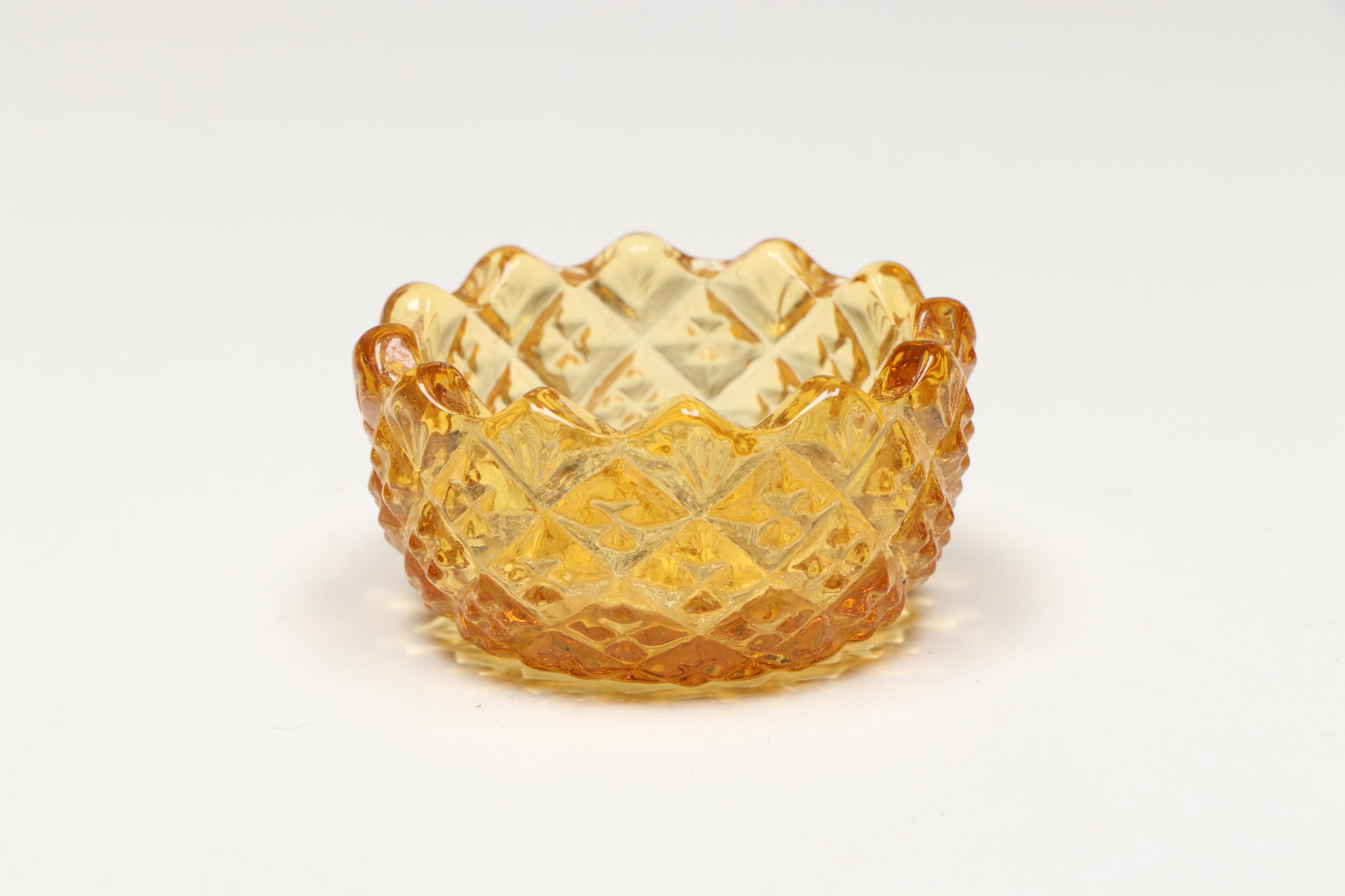 Indiana Glass "Whithall Cubist" Pitcher and Cups with Anchor Hocking Collection