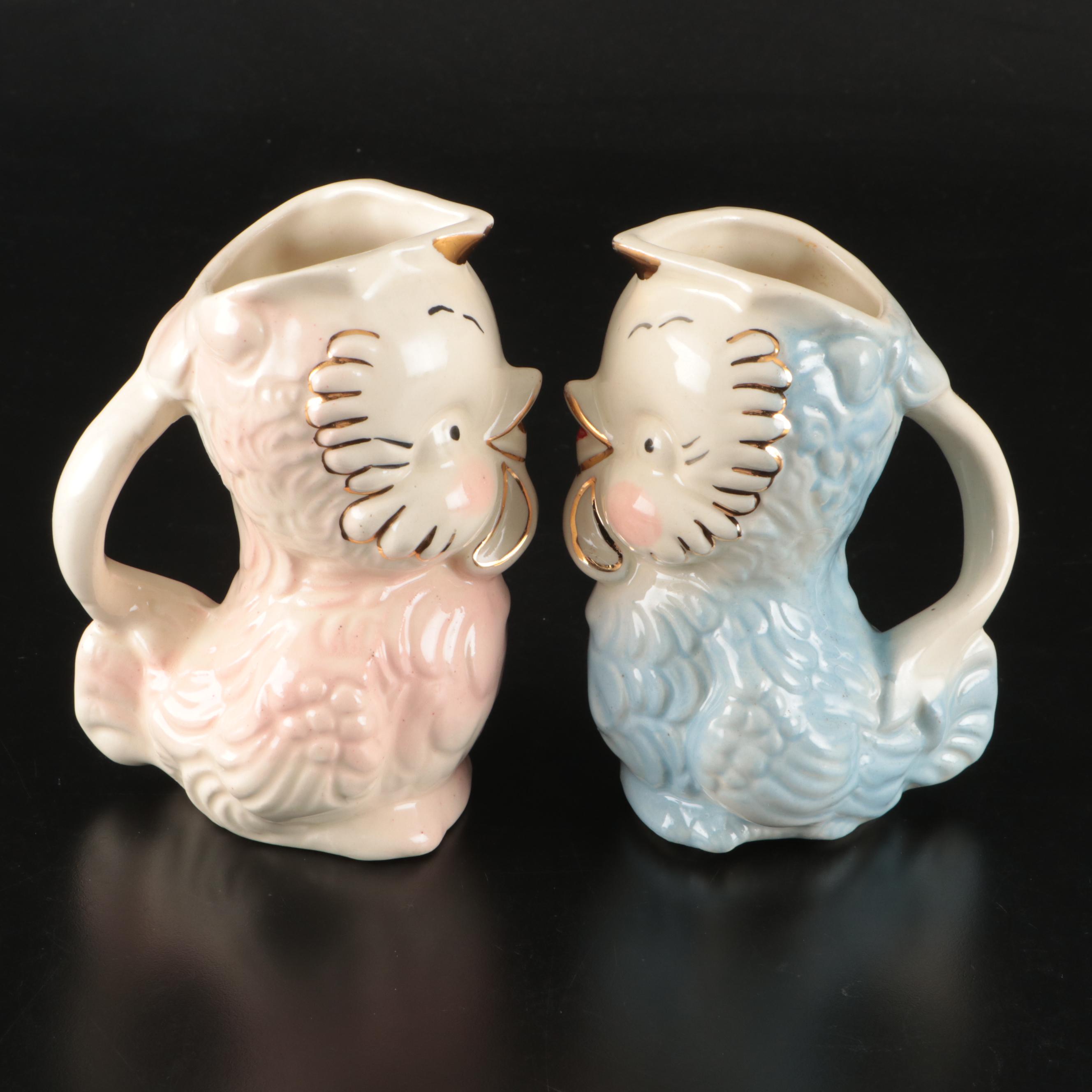 Shawnee Pottery Chickadee Pitchers with Other Grill Plates and Tableware