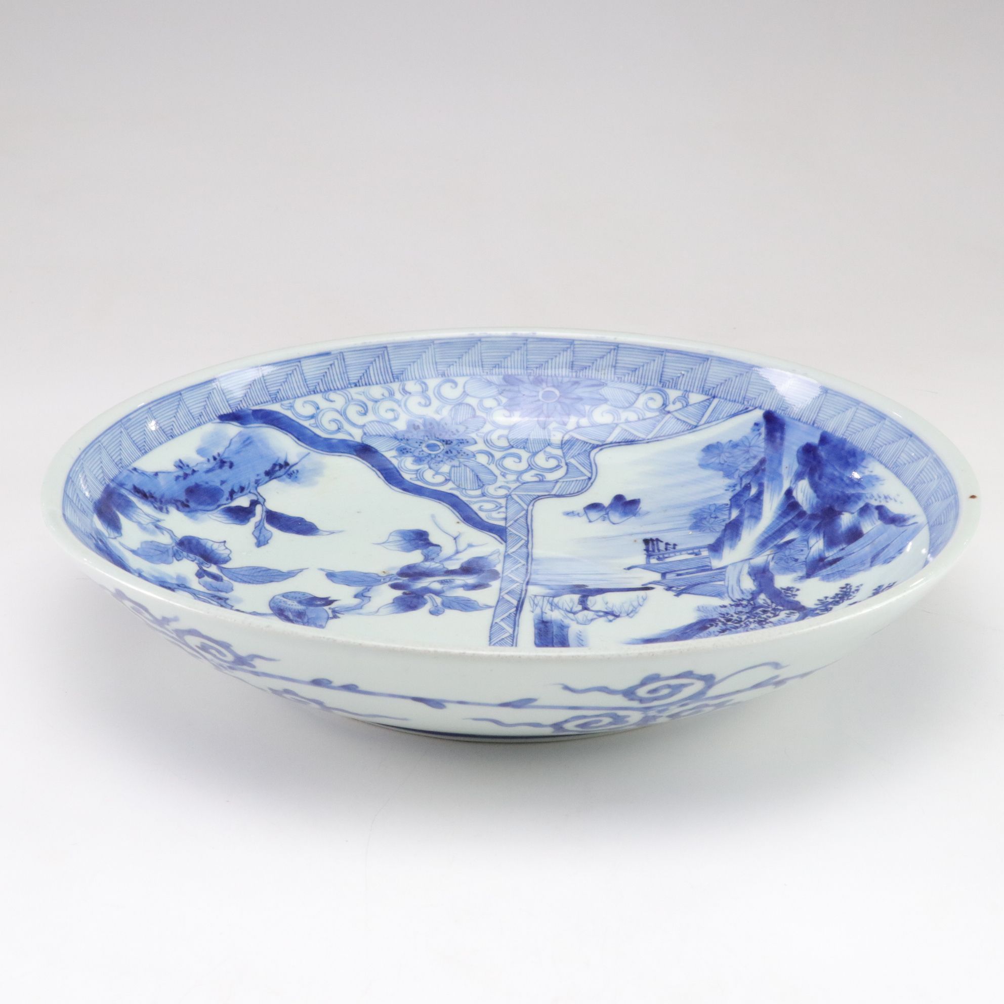 Chinese Blue and White Porcelain Low Bowl