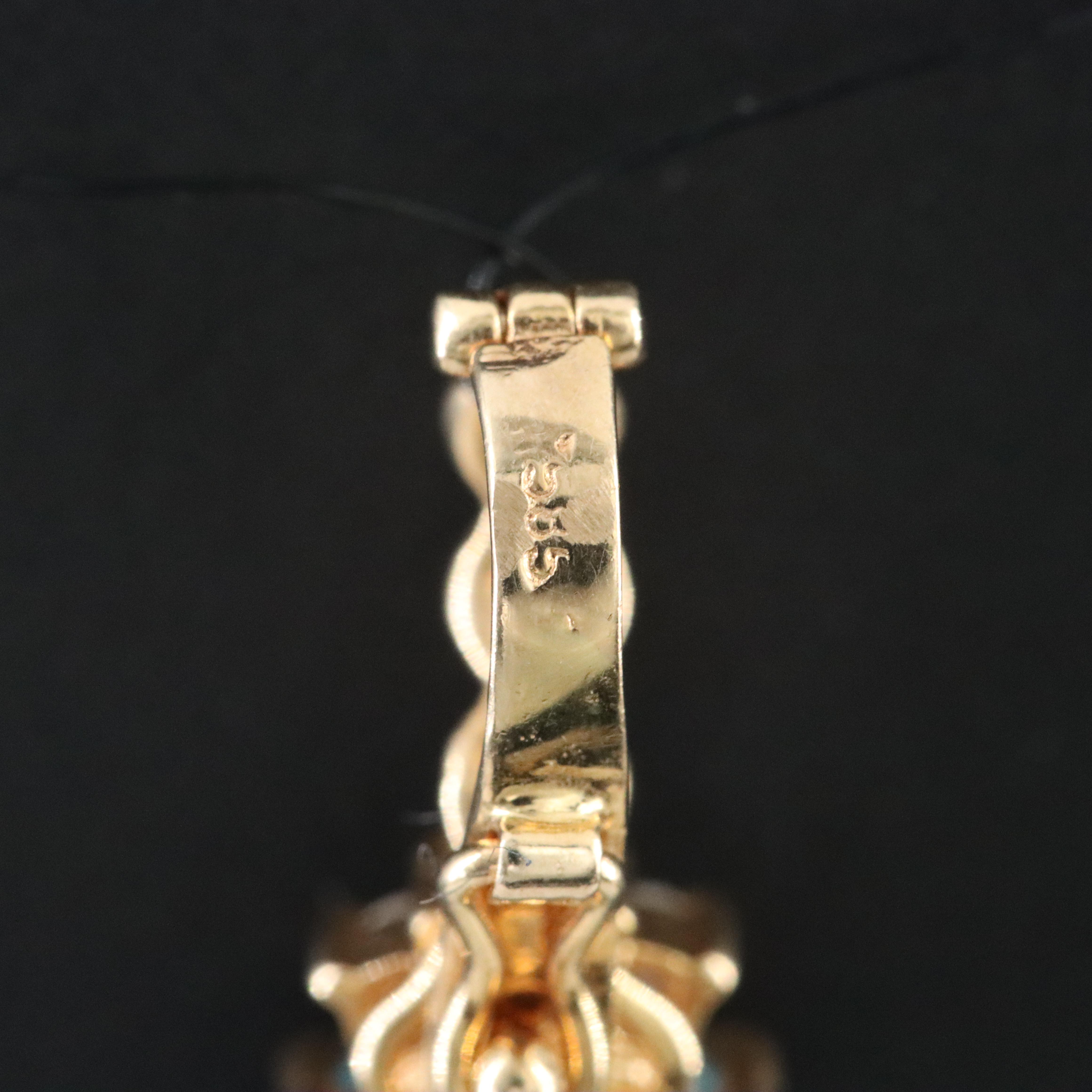 14K Swiss Blue Topaz and Diamond Pendant Enhancer