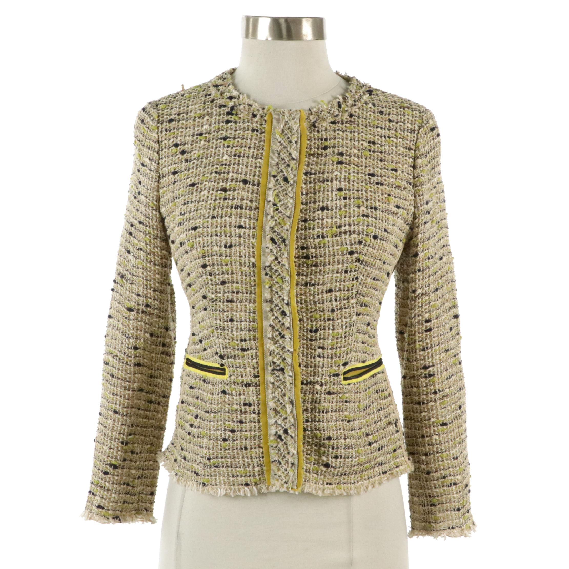 Prada Tweed Snap-Front Jacket