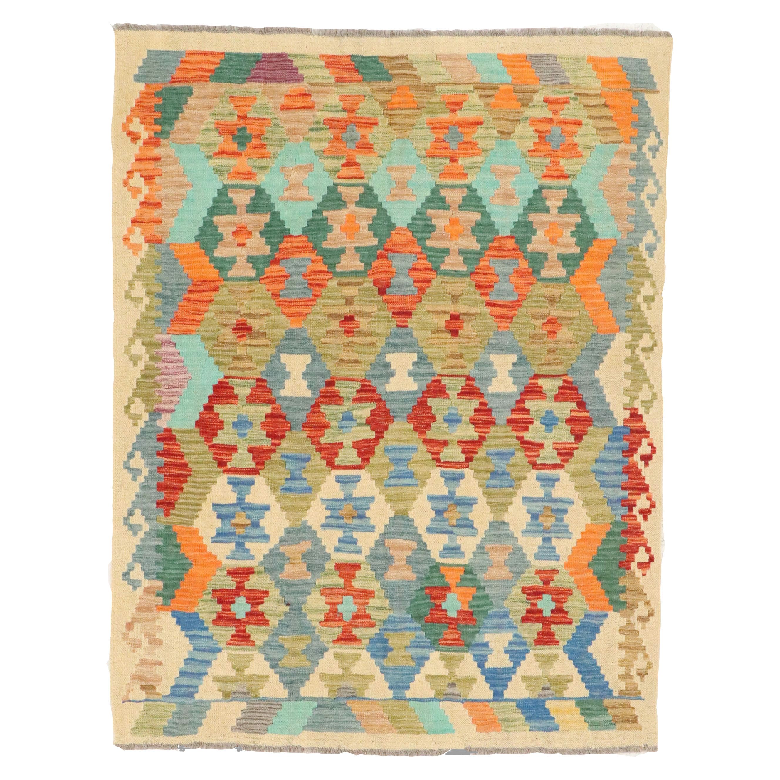 5' x 6'6 Handwoven Pakistani Kilim Area Rug