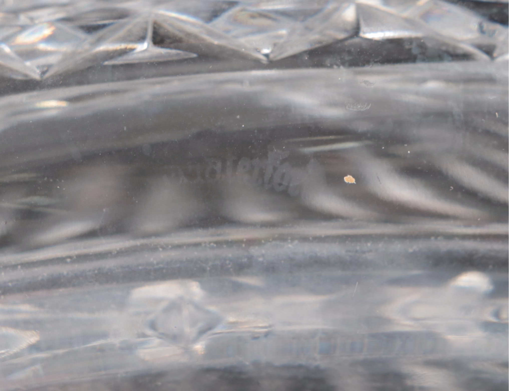 Waterford Crystal "Lismore" Ship's Decanter with Mid Century Modern Style Coupes