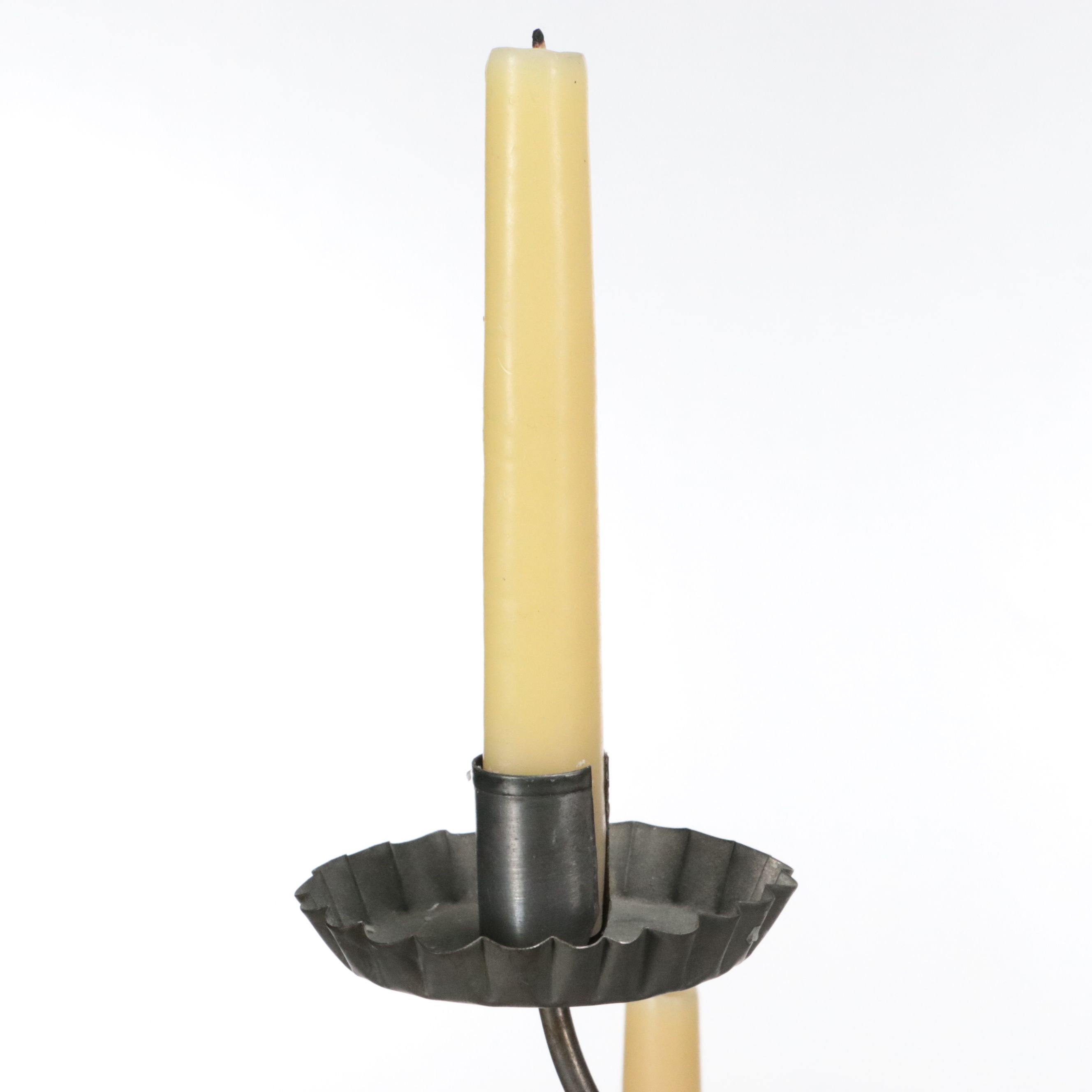 David T. Smith Tin and Turned Wood Candlestick Chandelier