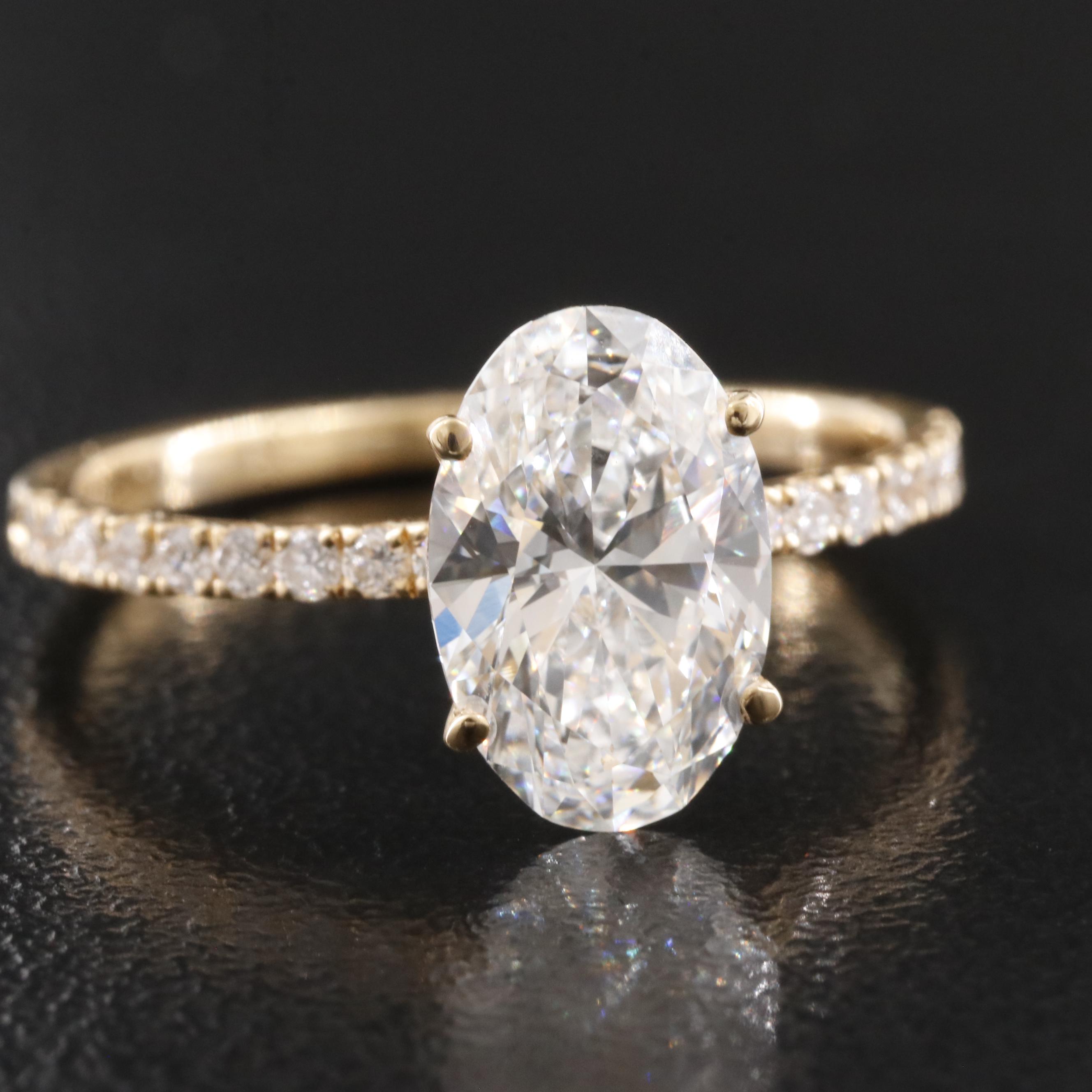 18K 2.02 CTW Lab Grown Diamond Ring with IGI Report