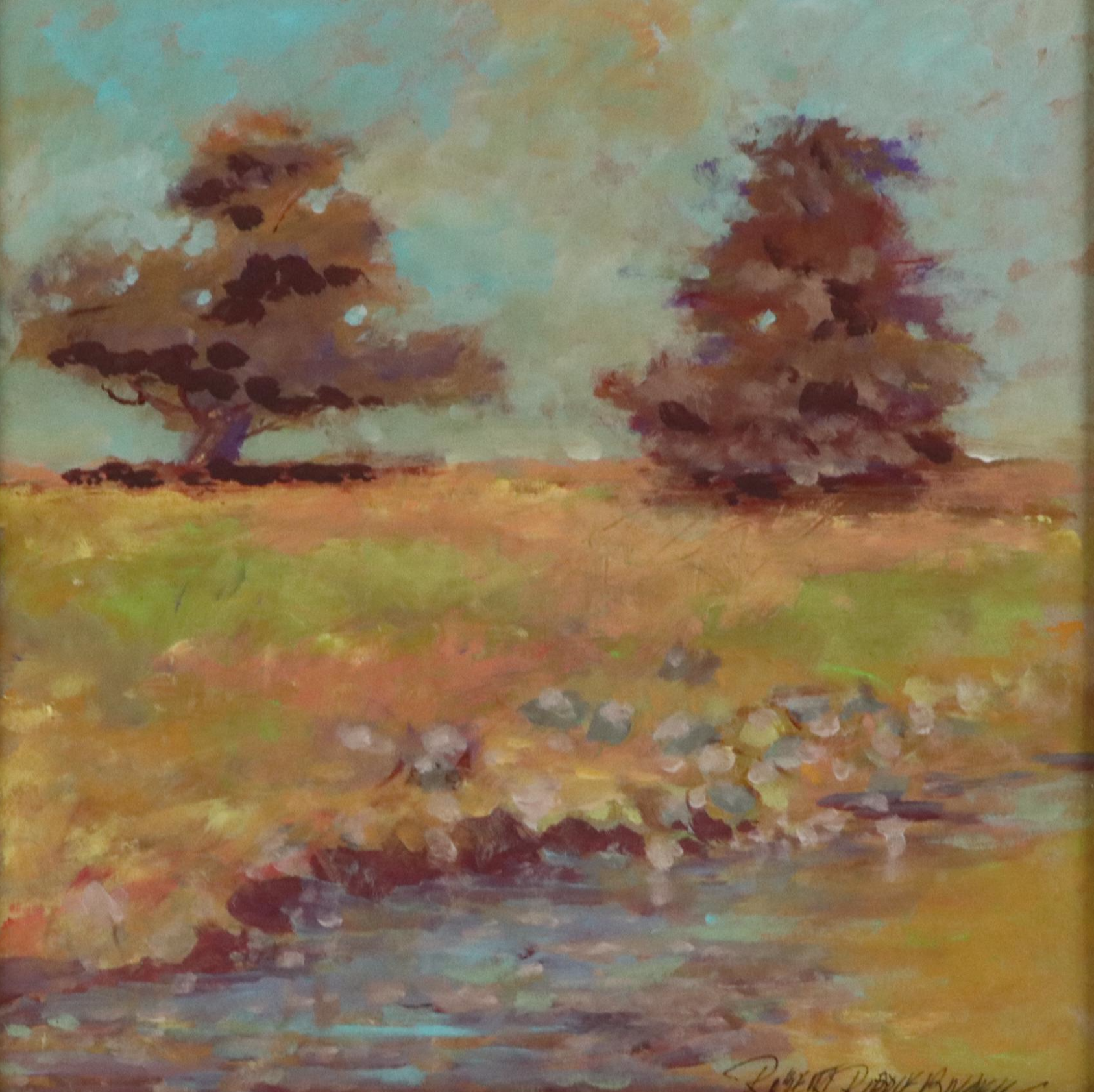 Robert Riddle Baker Landscape Acrylic Painting "Soft Morning," 2023