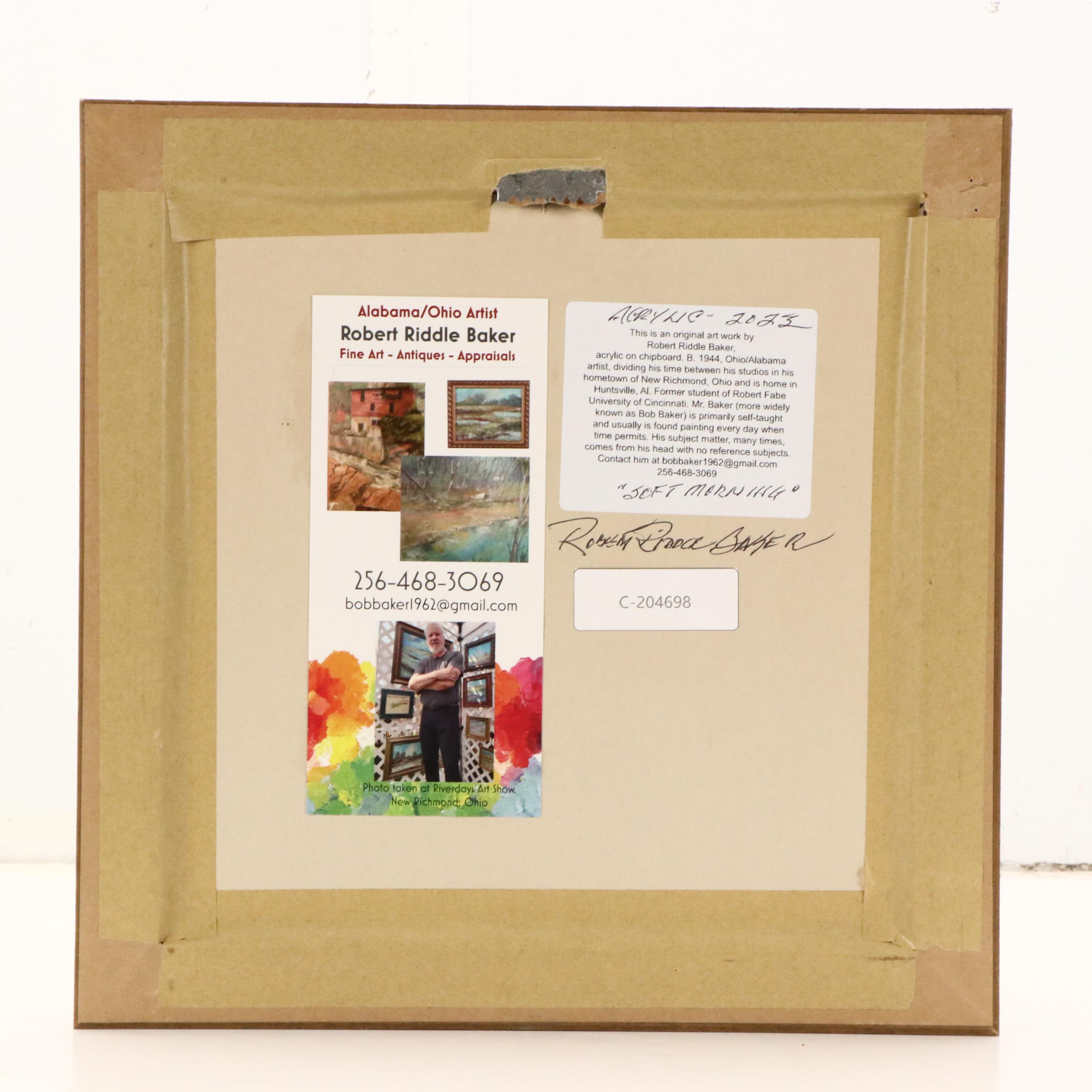 Robert Riddle Baker Landscape Acrylic Painting "Soft Morning," 2023