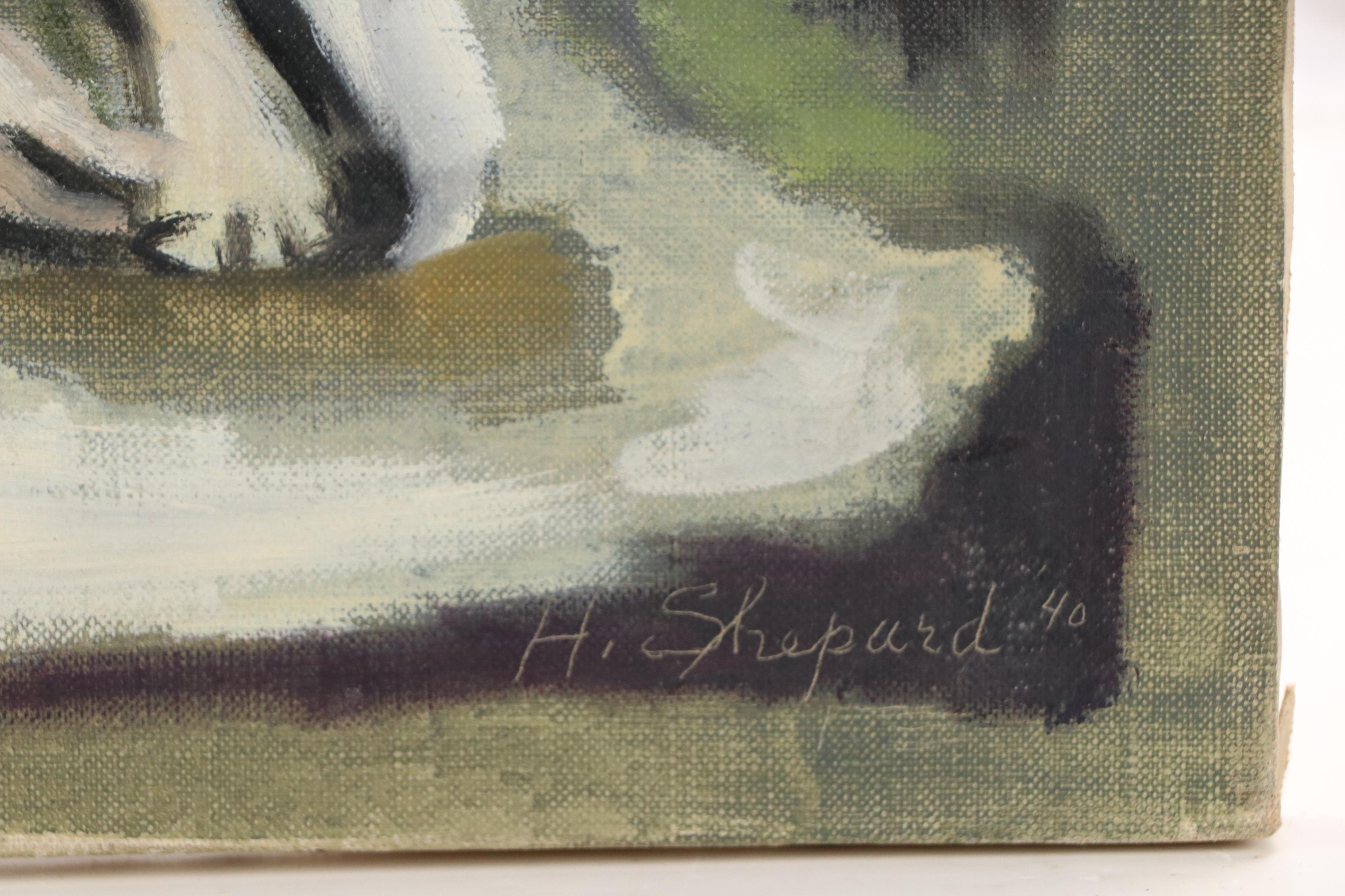 Harvey Shepard Expressionist Figural Oil Painting, 1940
