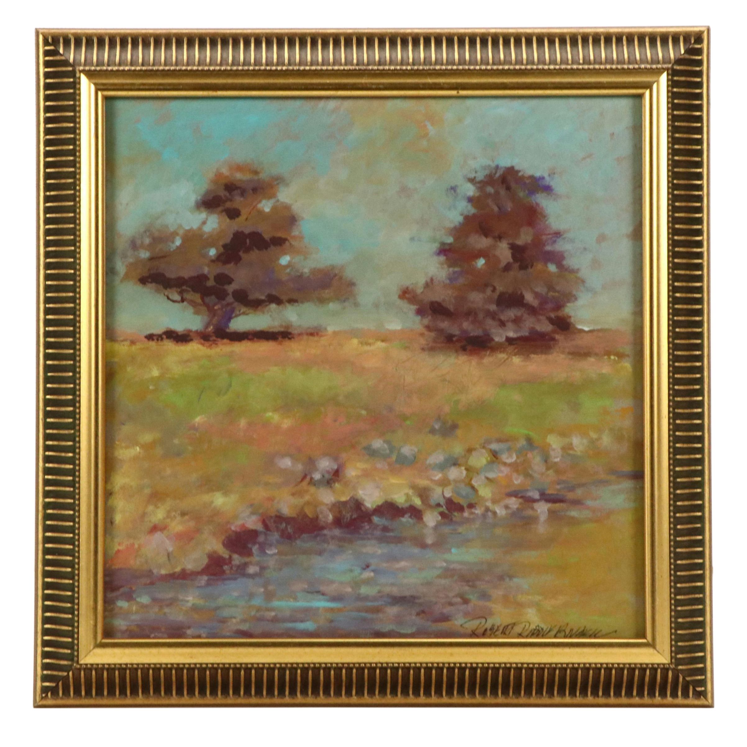 Robert Riddle Baker Landscape Acrylic Painting "Soft Morning," 2023