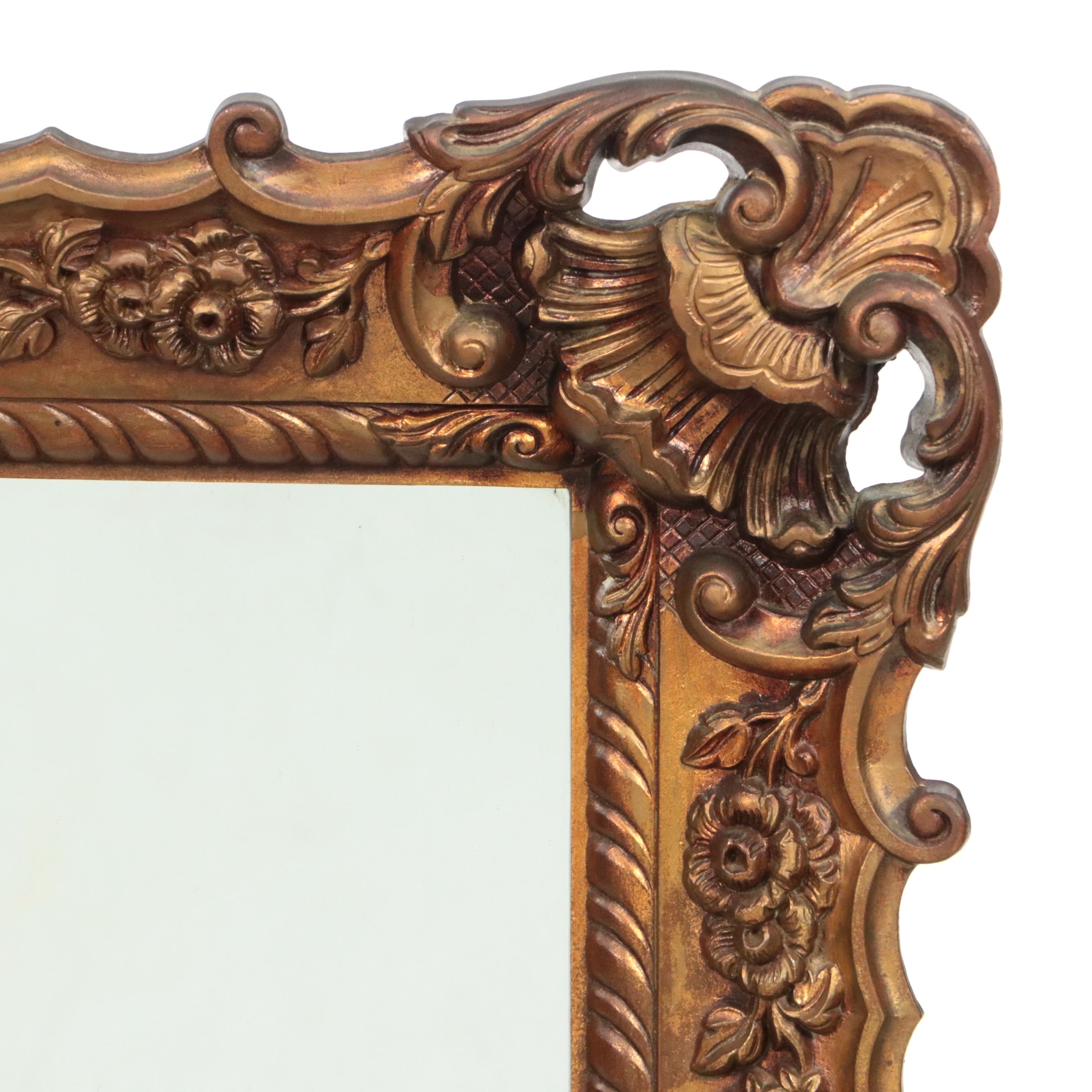 Turner Design Baroque Style Bronze Finish Wall Mirror, 20th Century