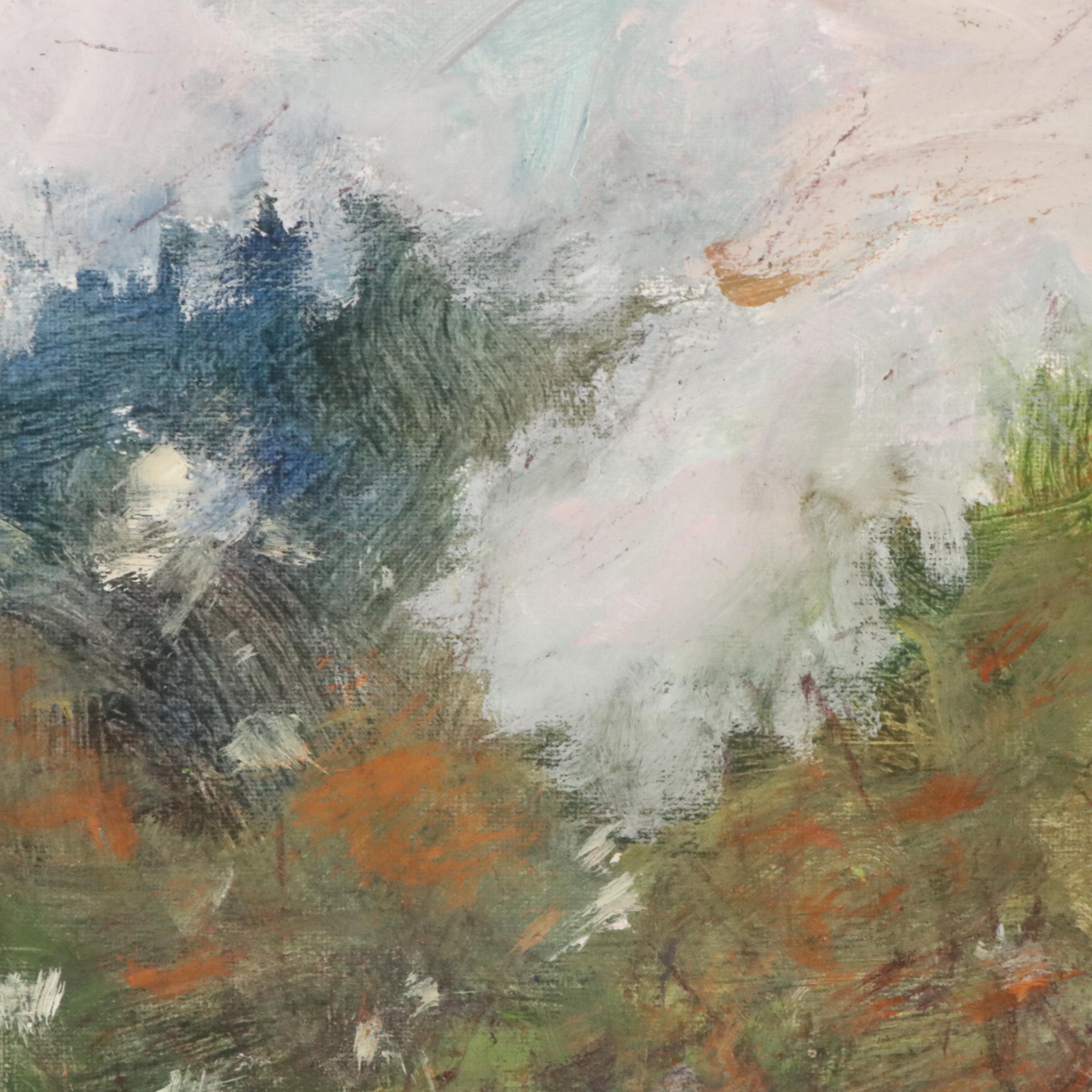 Robert Riddle Baker Landscape Acrylic Painting "Lakeside Calm," 2024