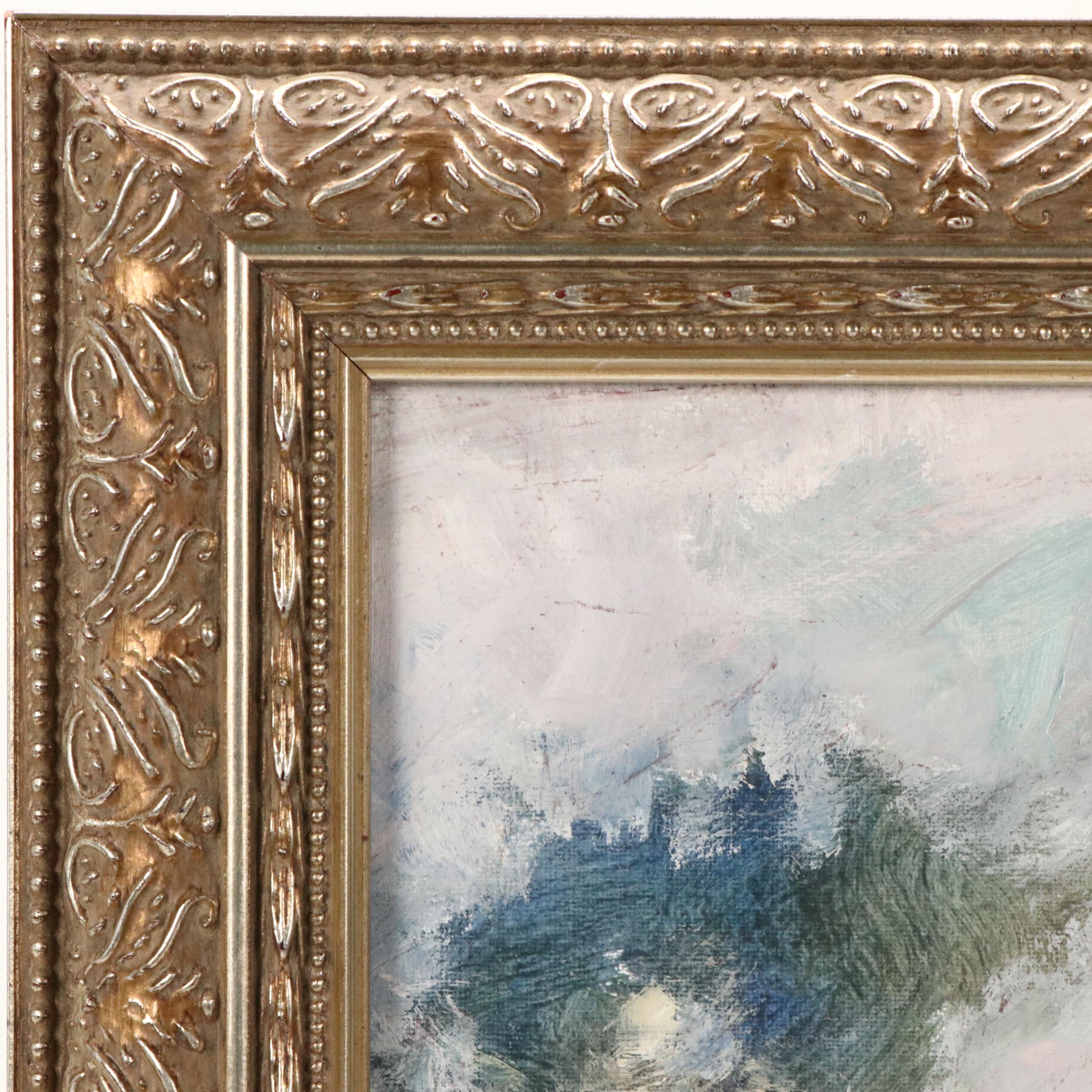 Robert Riddle Baker Landscape Acrylic Painting "Lakeside Calm," 2024