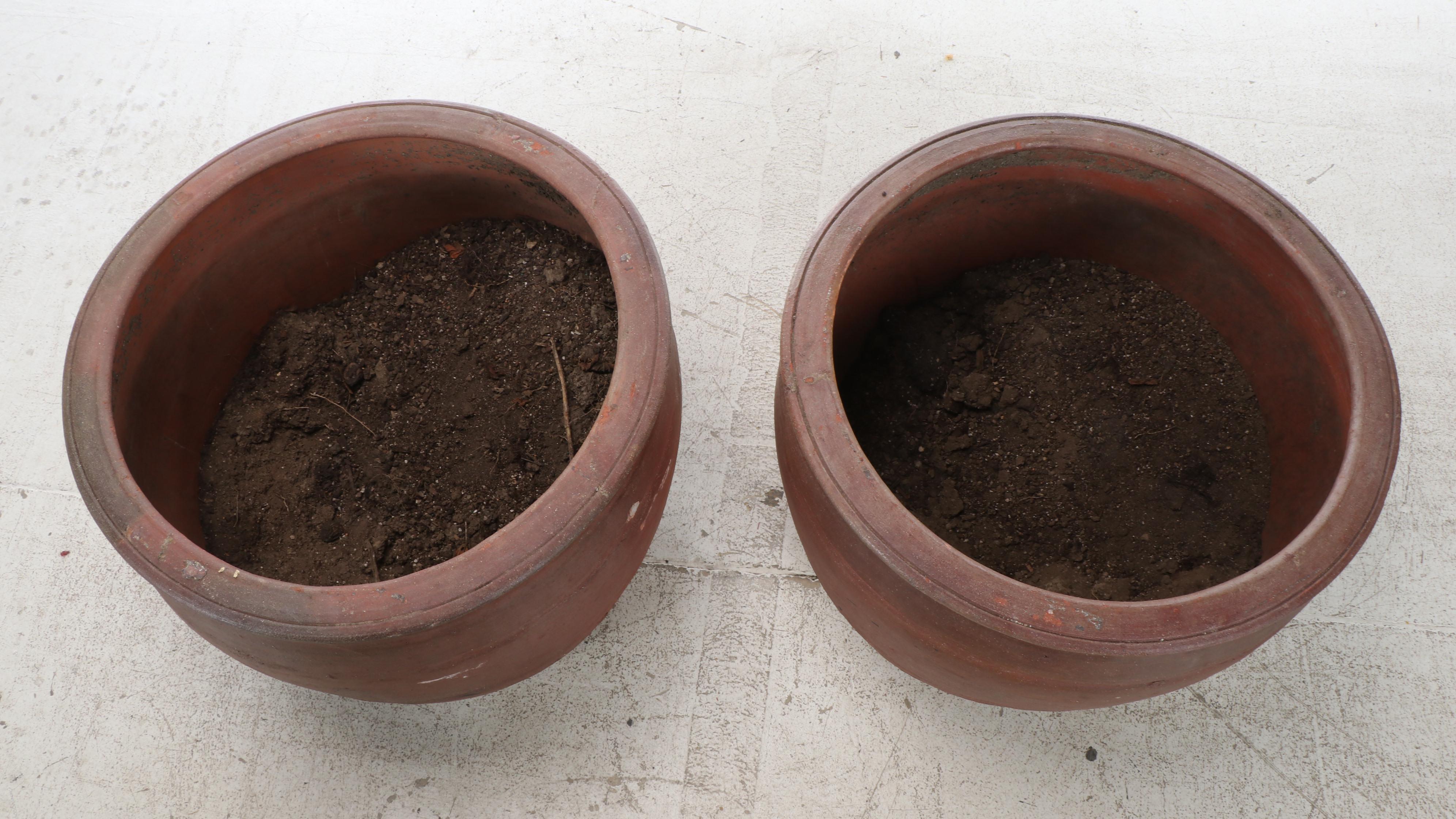 Pair of Terracotta Outdoor Planters