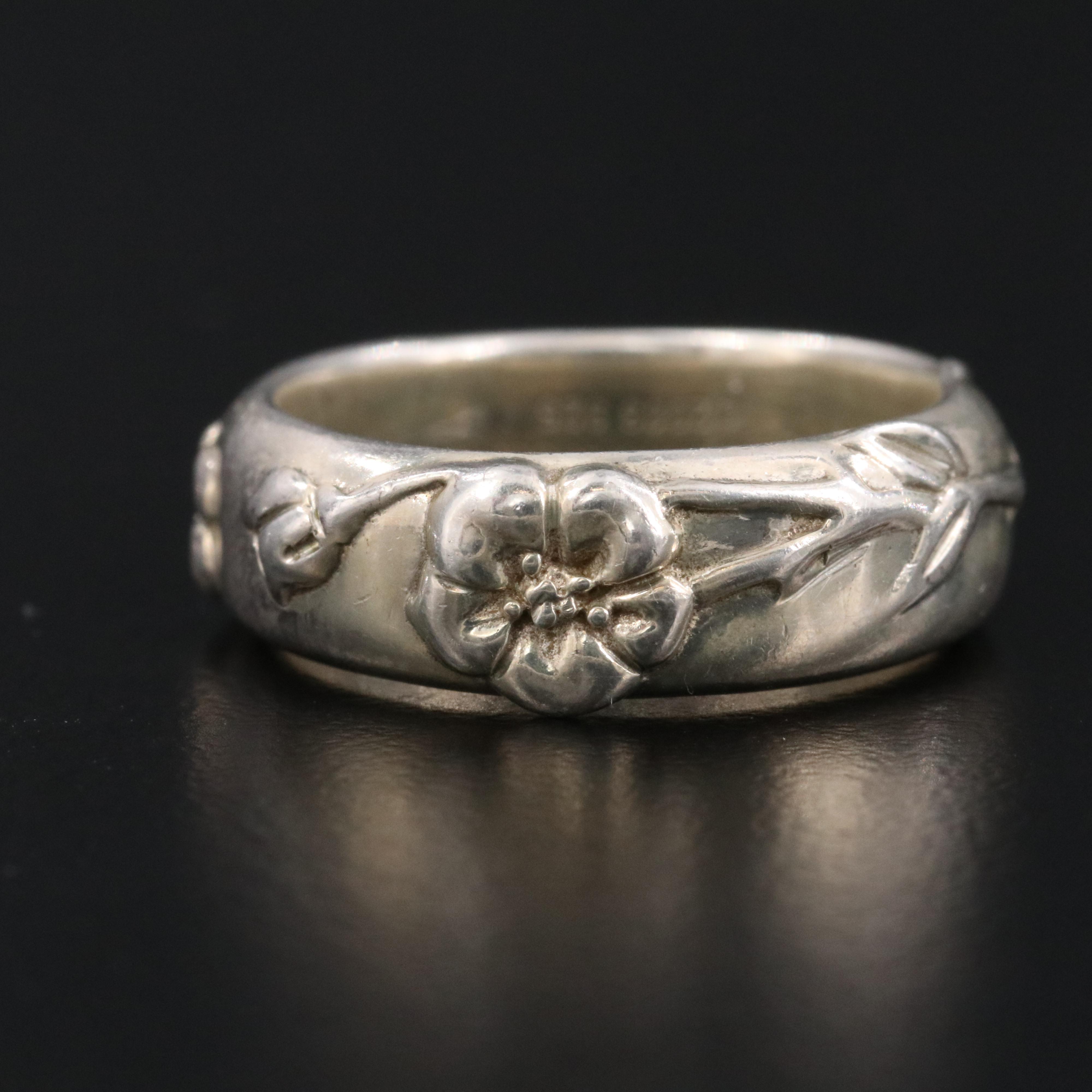 Tiffany & Co. Nature Sterling Rose Flower Ring