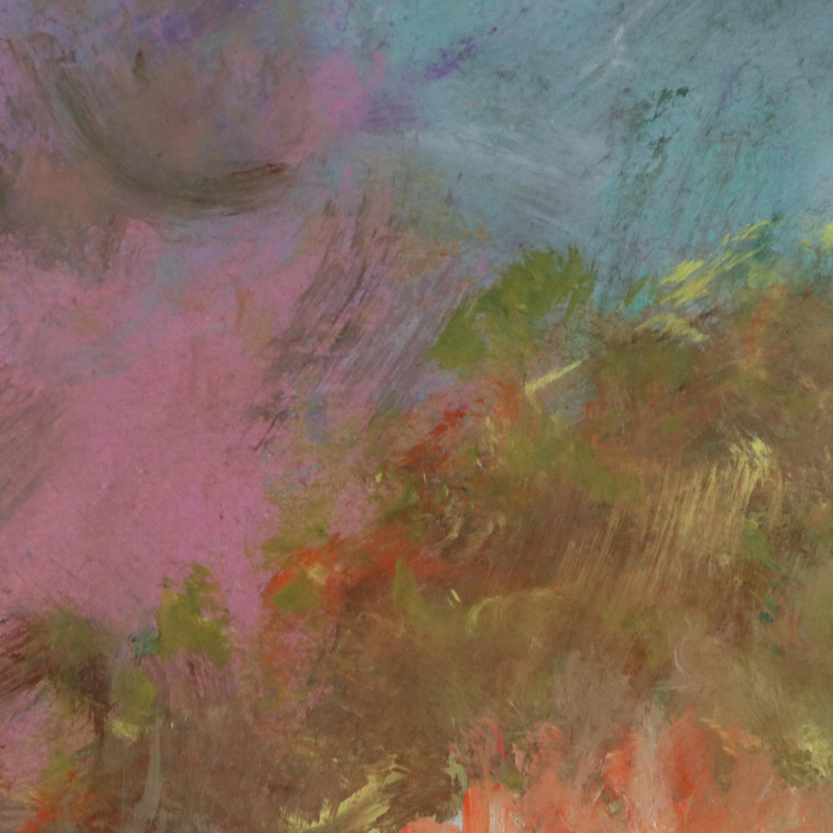 Robert Riddle Baker Landscape Acrylic Painting "Sunlighted Garden," 2024