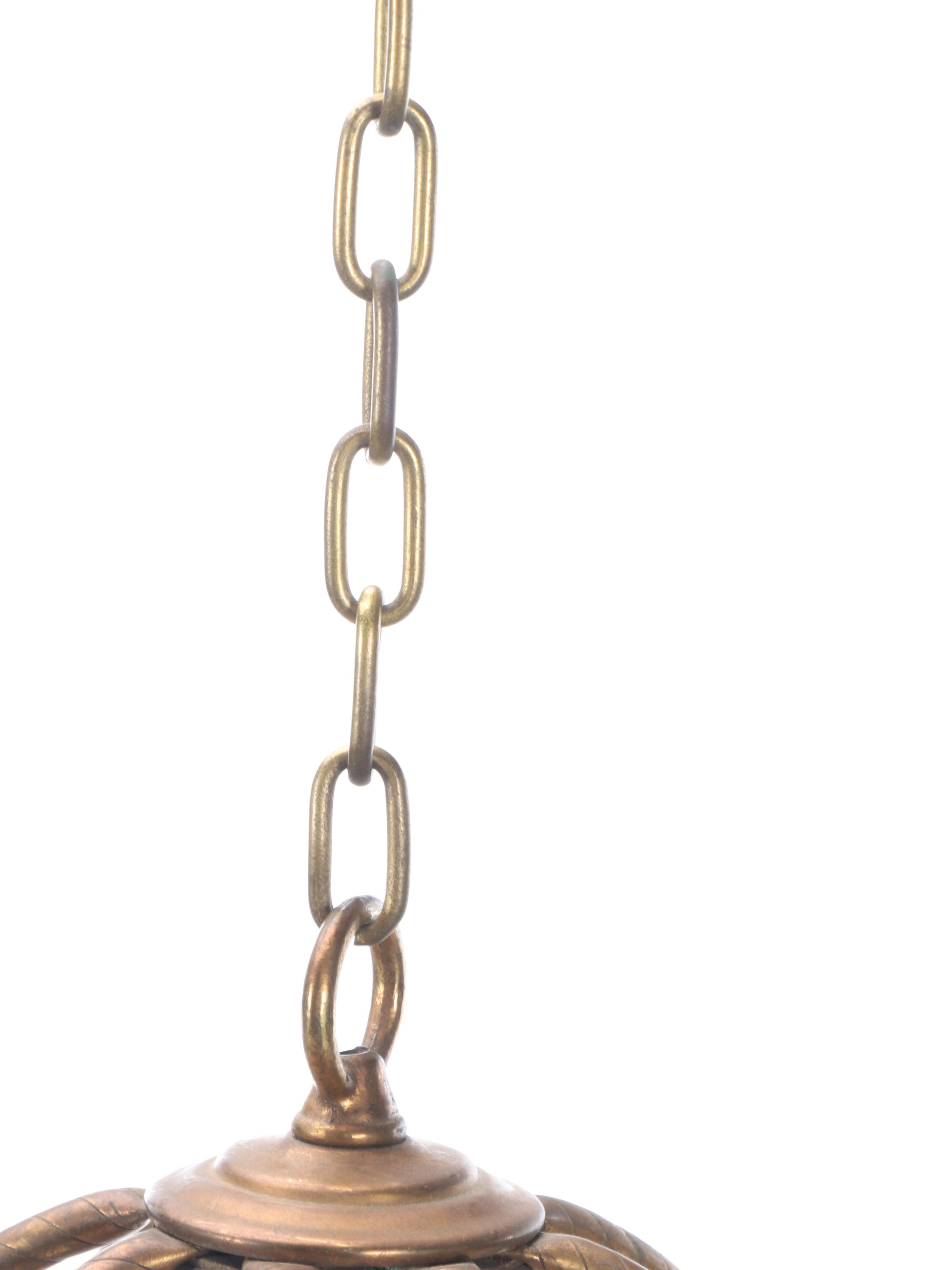 Bronzed Metal Double Orb Cage Pendant