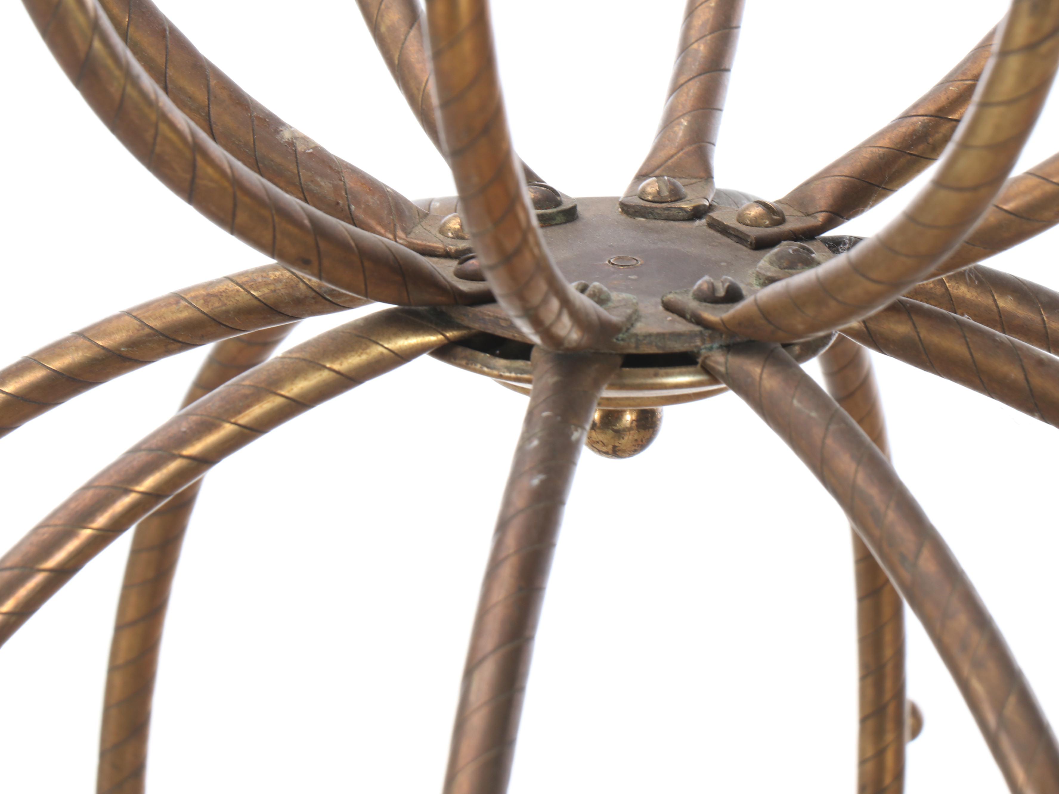 Bronzed Metal Double Orb Cage Pendant