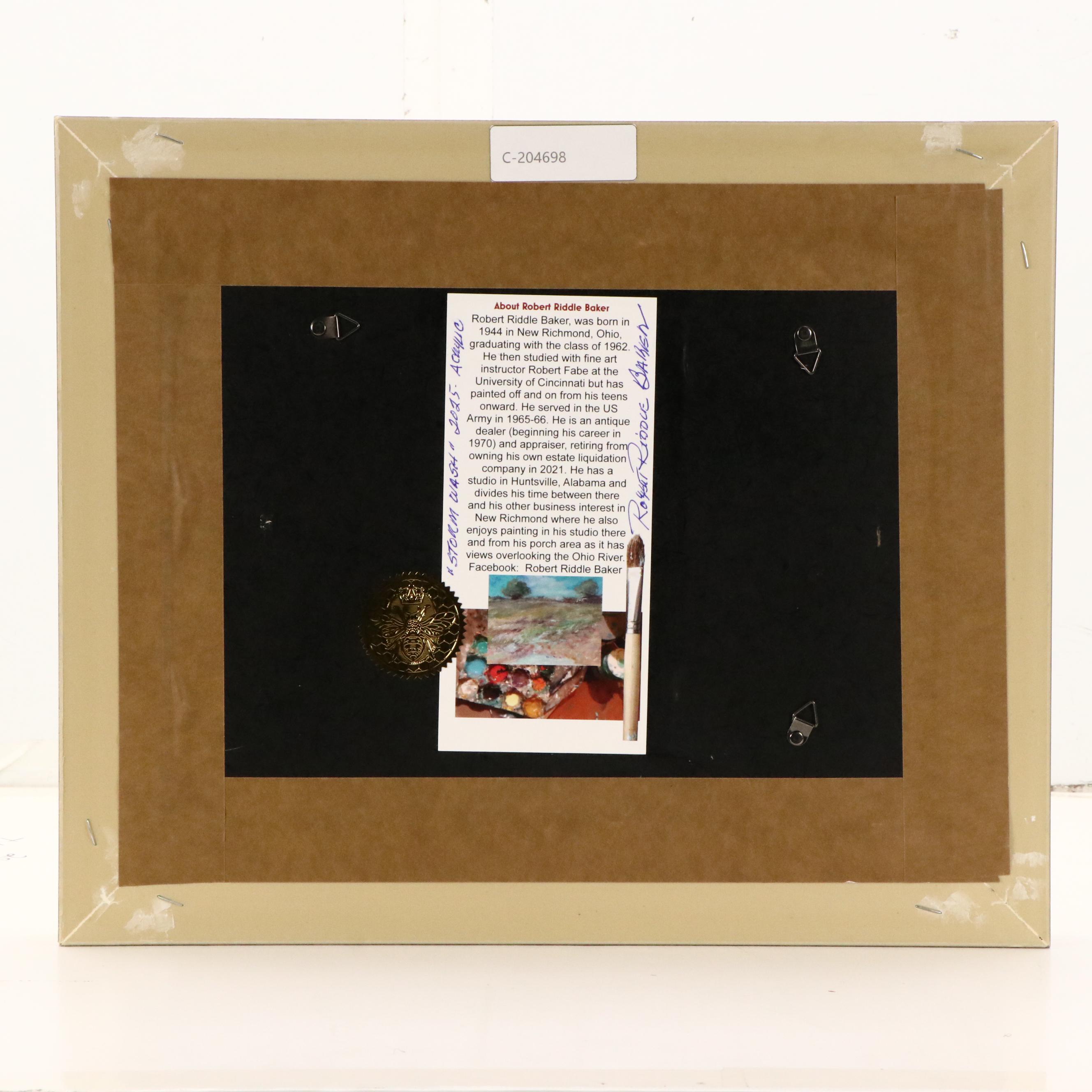 Robert Riddle Baker Landscape Acrylic Painting "Storm Wash," 2025