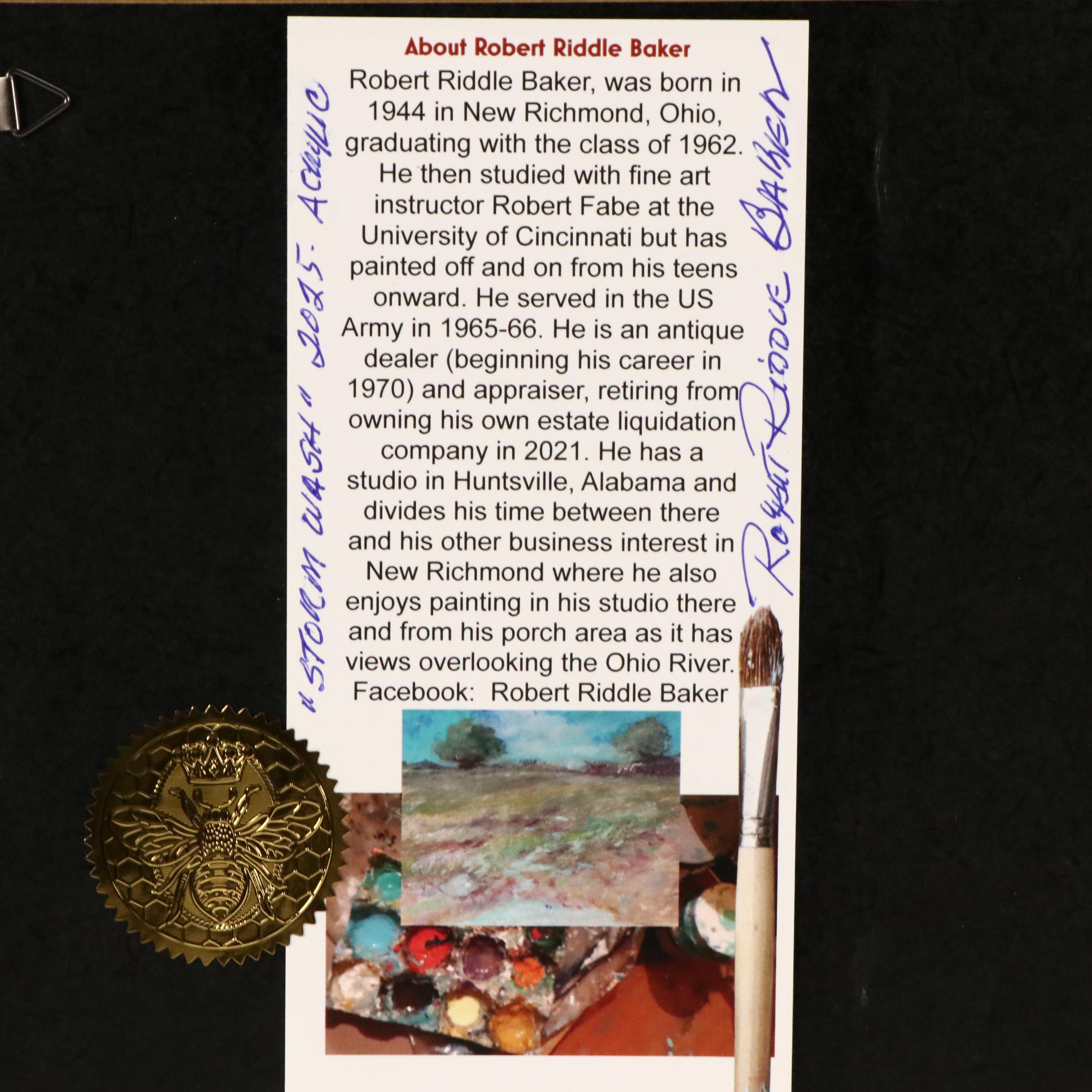 Robert Riddle Baker Landscape Acrylic Painting "Storm Wash," 2025