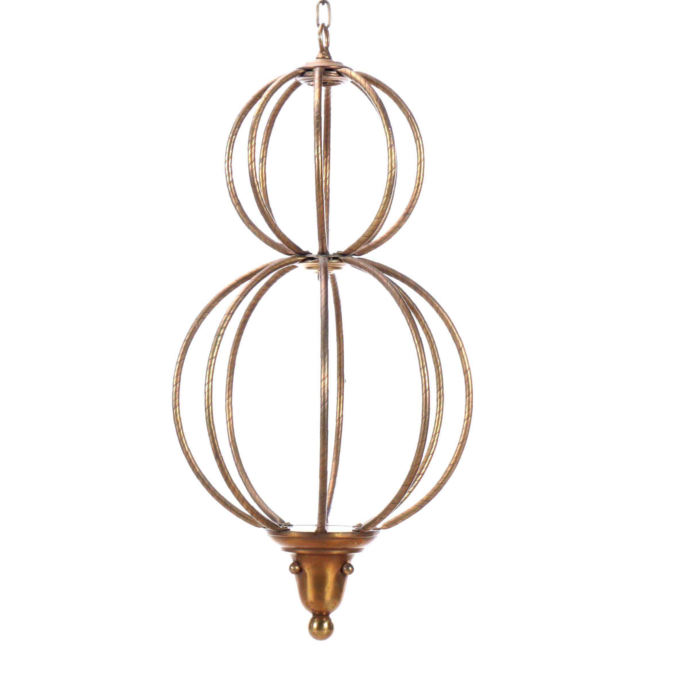 Bronzed Metal Double Orb Cage Pendant