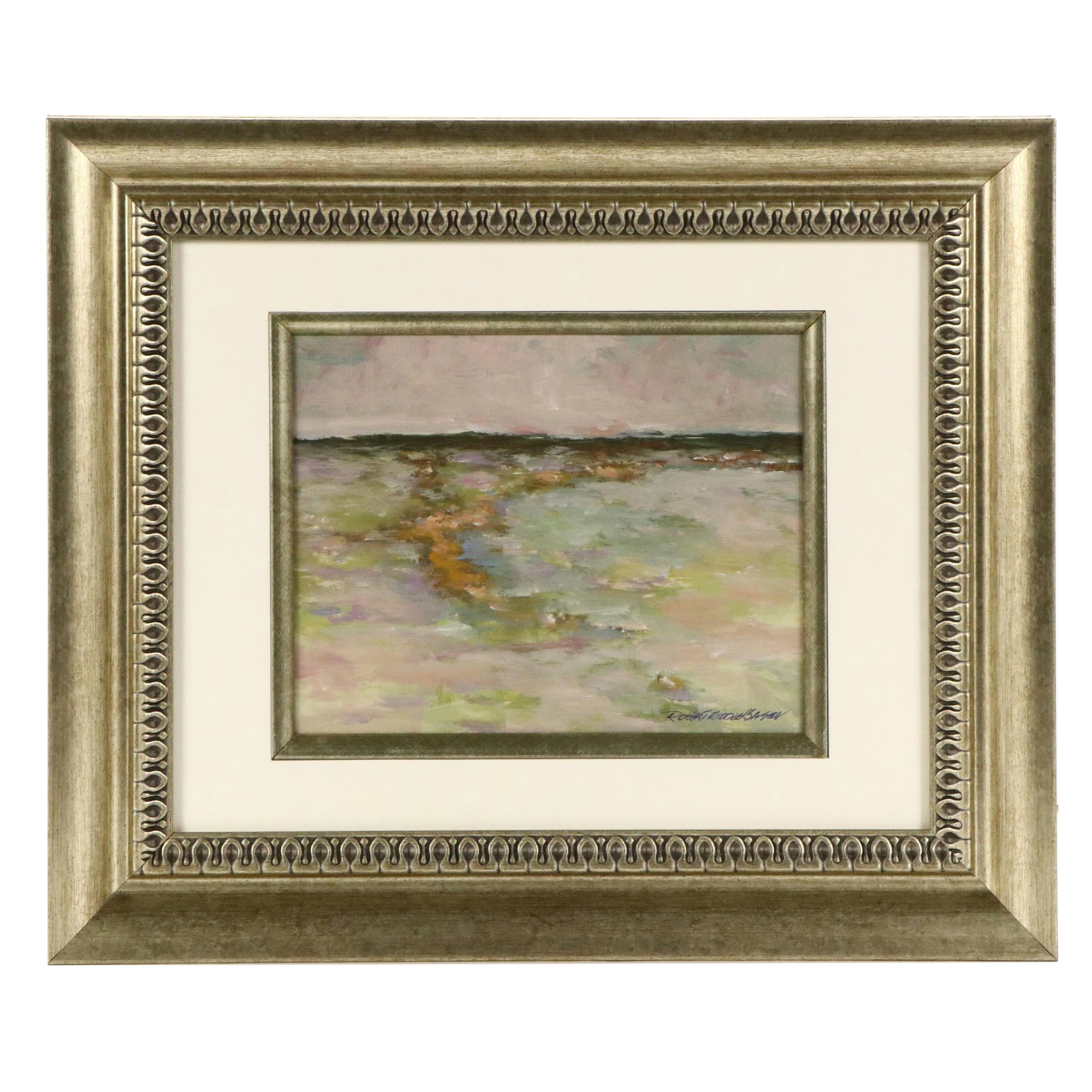 Robert Riddle Baker Landscape Acrylic Painting "Storm Wash," 2025