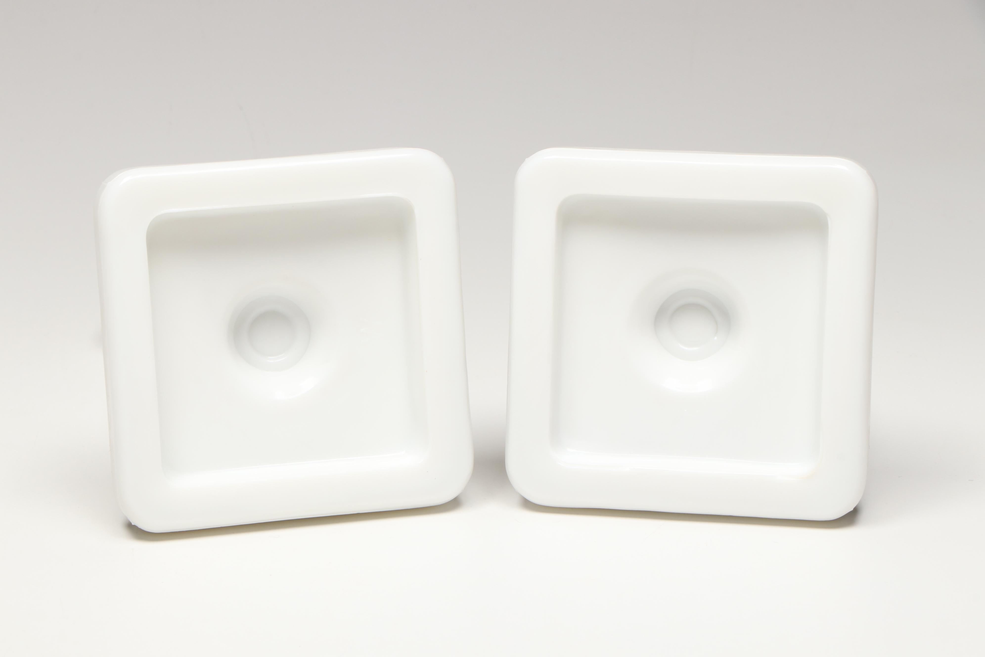 Westmoreland Milk Glass Candlesticks, Fenton Hobnail Fairy Lamp and Paperweights