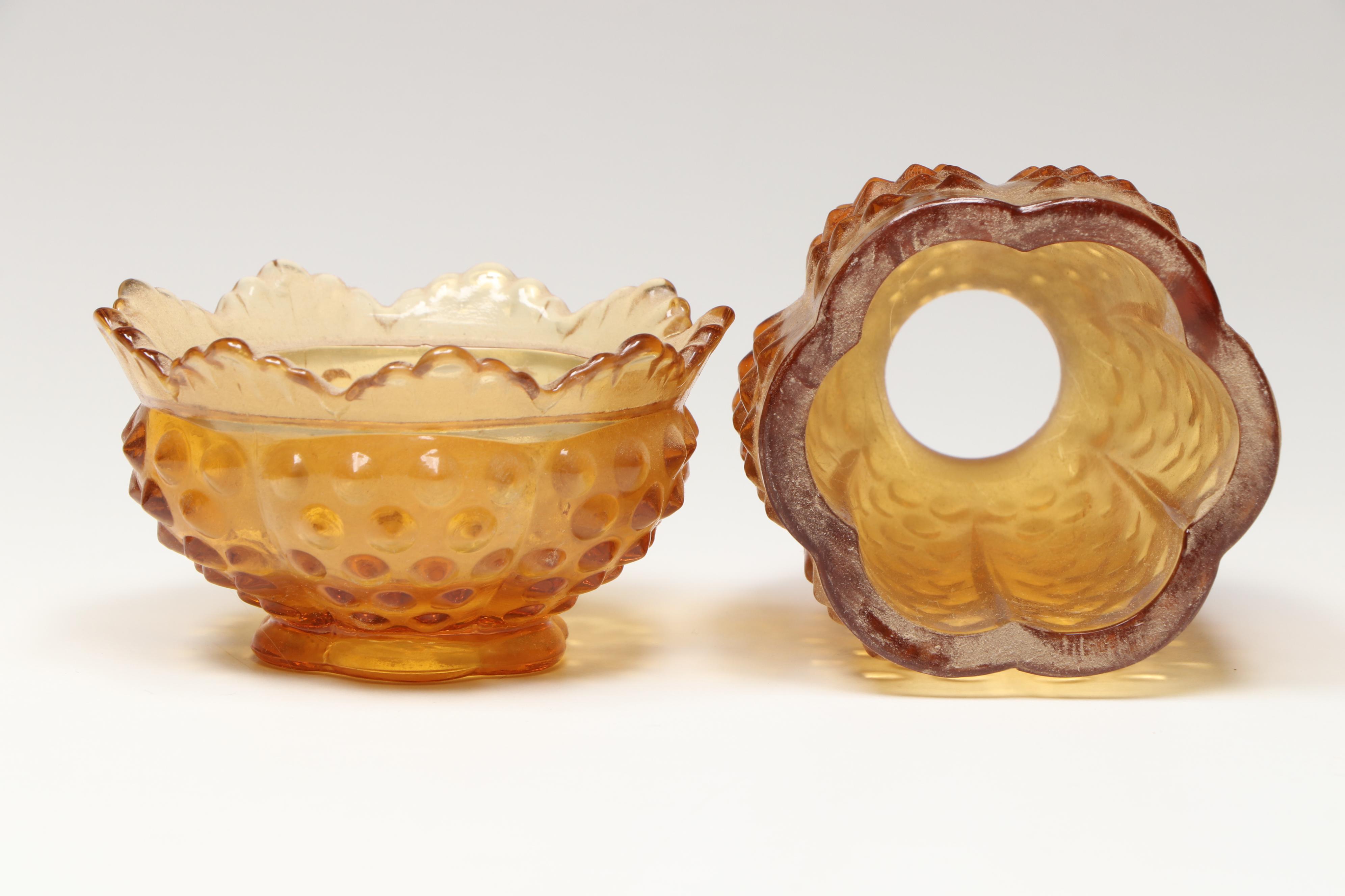 Westmoreland Milk Glass Candlesticks, Fenton Hobnail Fairy Lamp and Paperweights