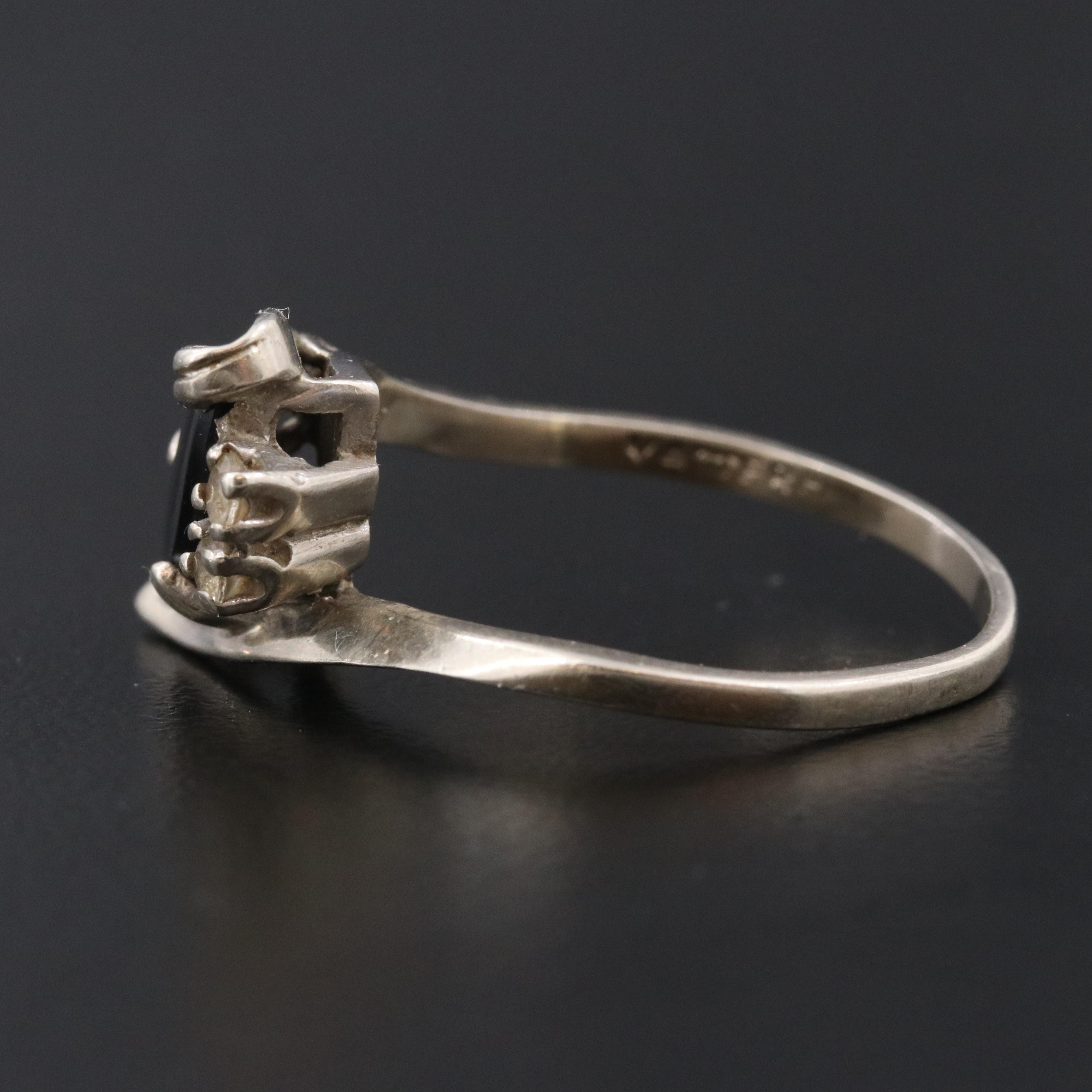 10K Black Onyx and Spinel Bypass Ring