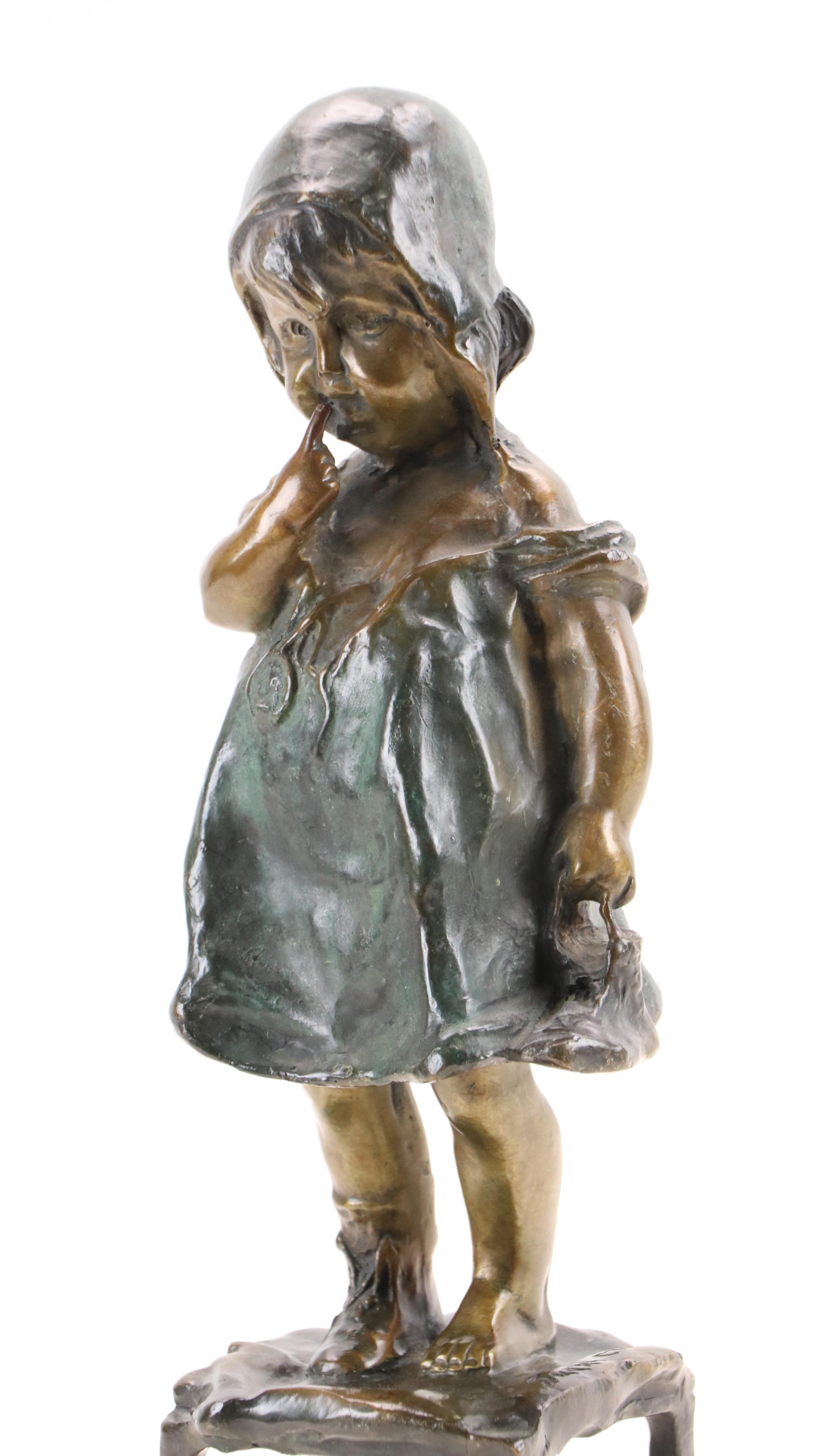 Bronze Sculpture "Suzette on a Stool" After Juan Clara
