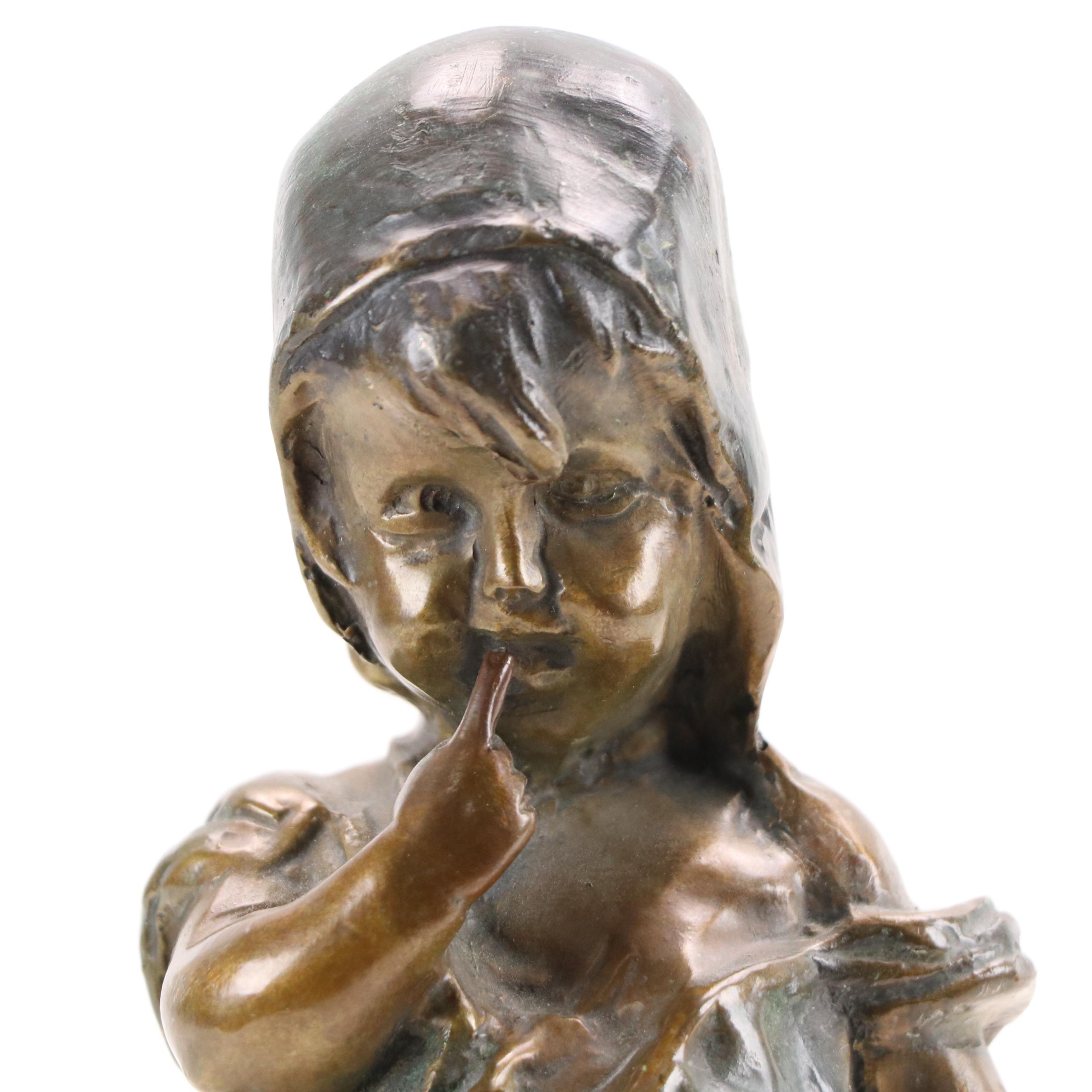 Bronze Sculpture "Suzette on a Stool" After Juan Clara