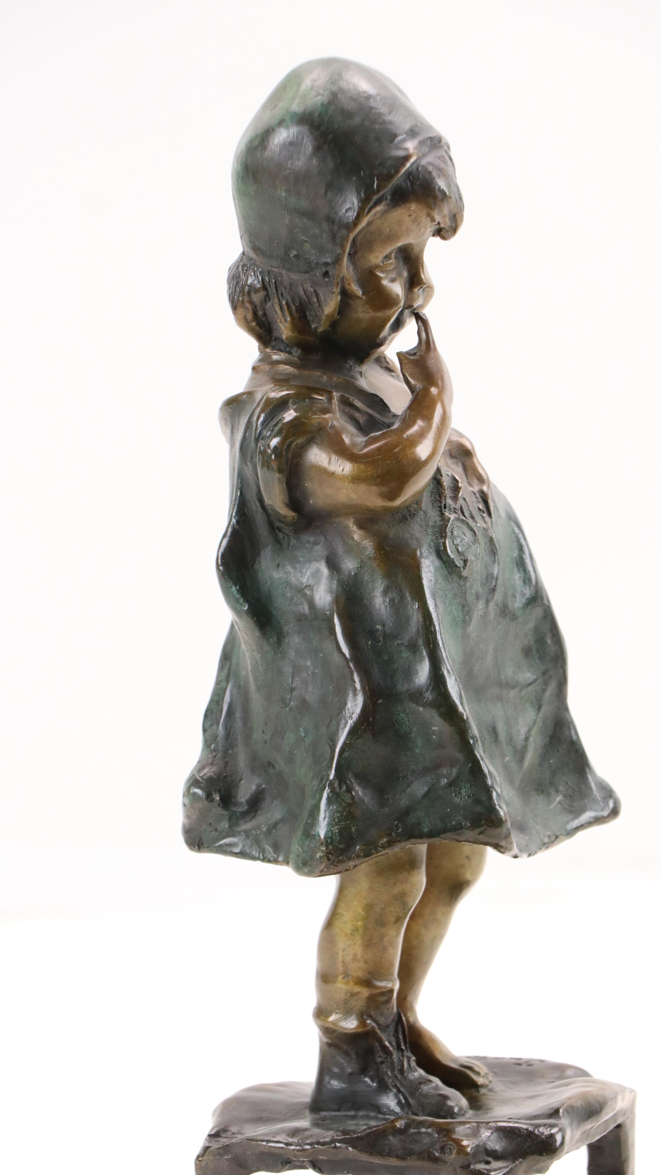 Bronze Sculpture "Suzette on a Stool" After Juan Clara