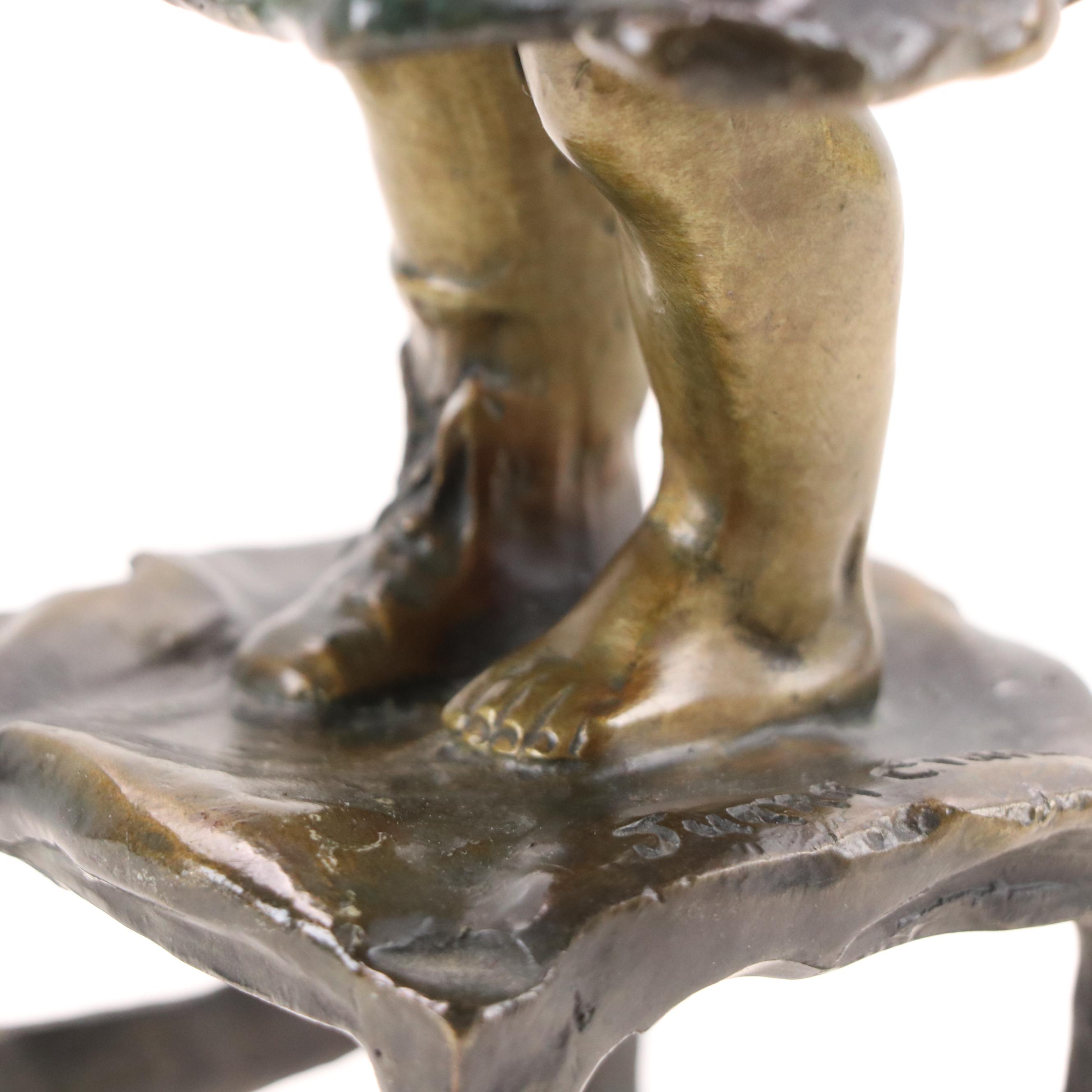 Bronze Sculpture "Suzette on a Stool" After Juan Clara