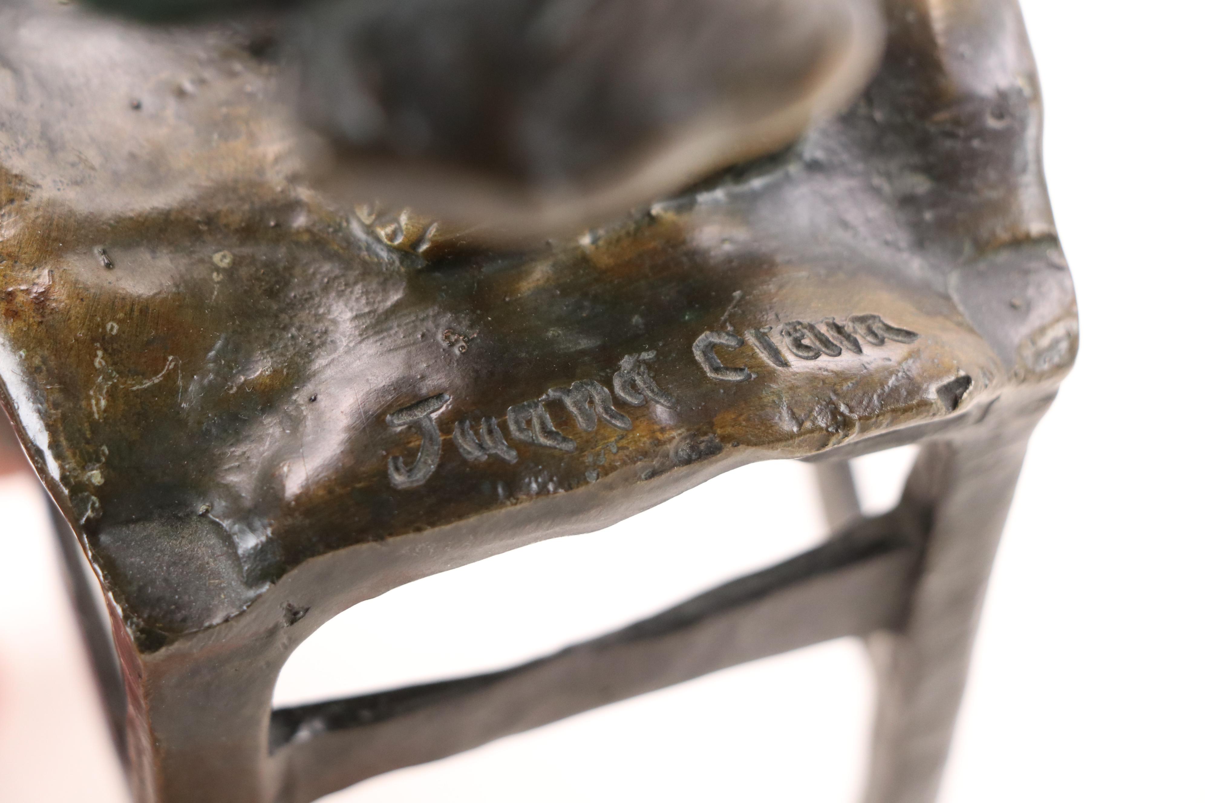 Bronze Sculpture "Suzette on a Stool" After Juan Clara