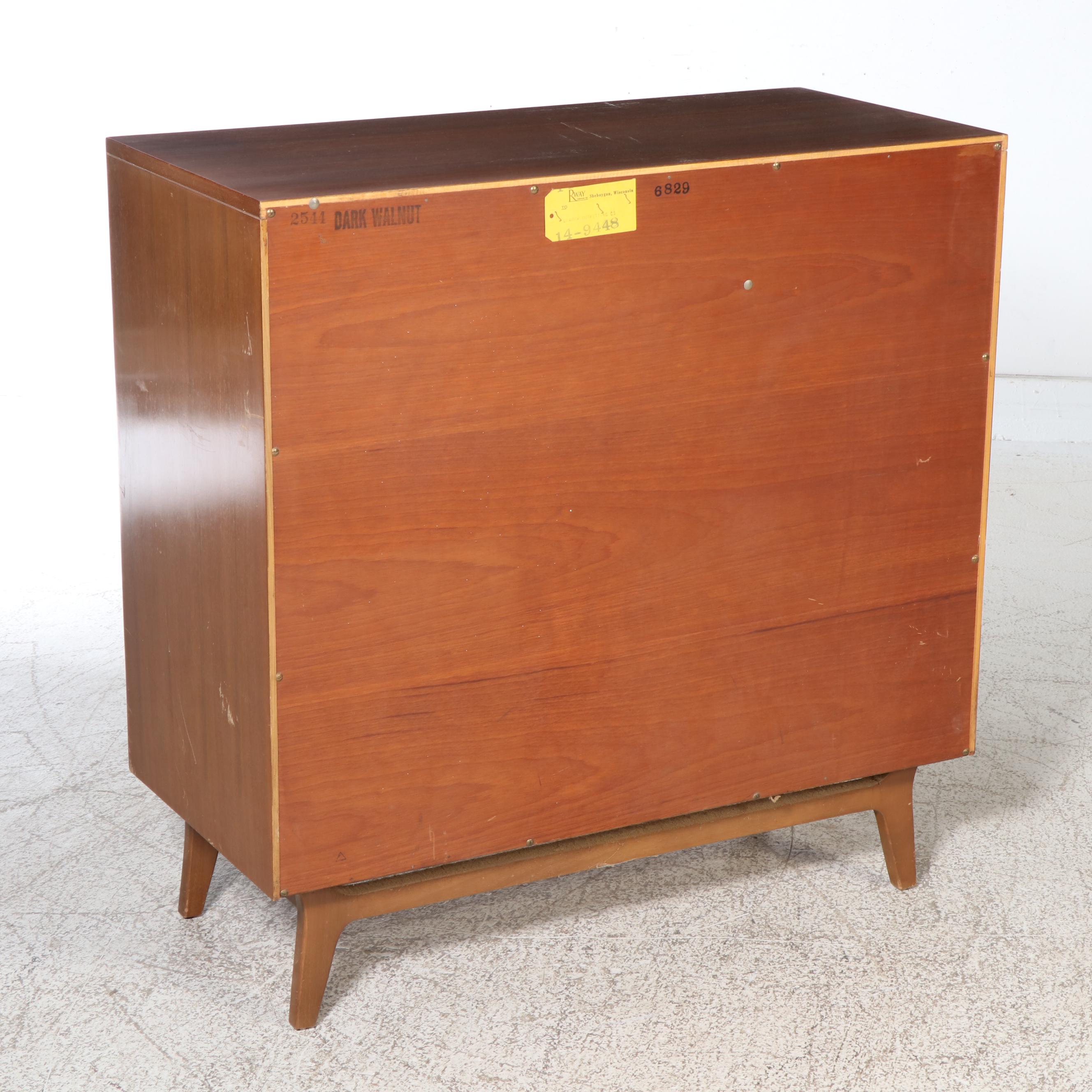RWay Furniture Mid Century Modern Walnut Chest of Drawers