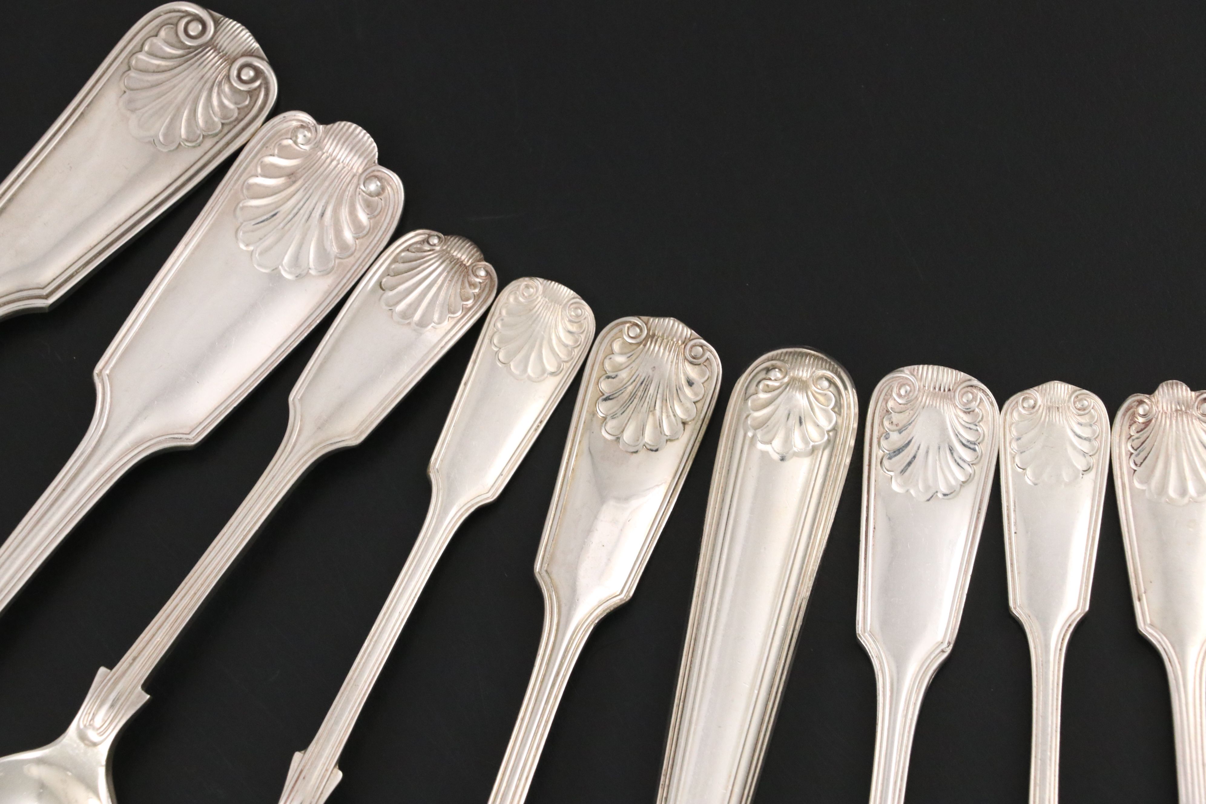 Worcester "Thread & Shell" and John Turton "Kings" Silver Plate Flatware