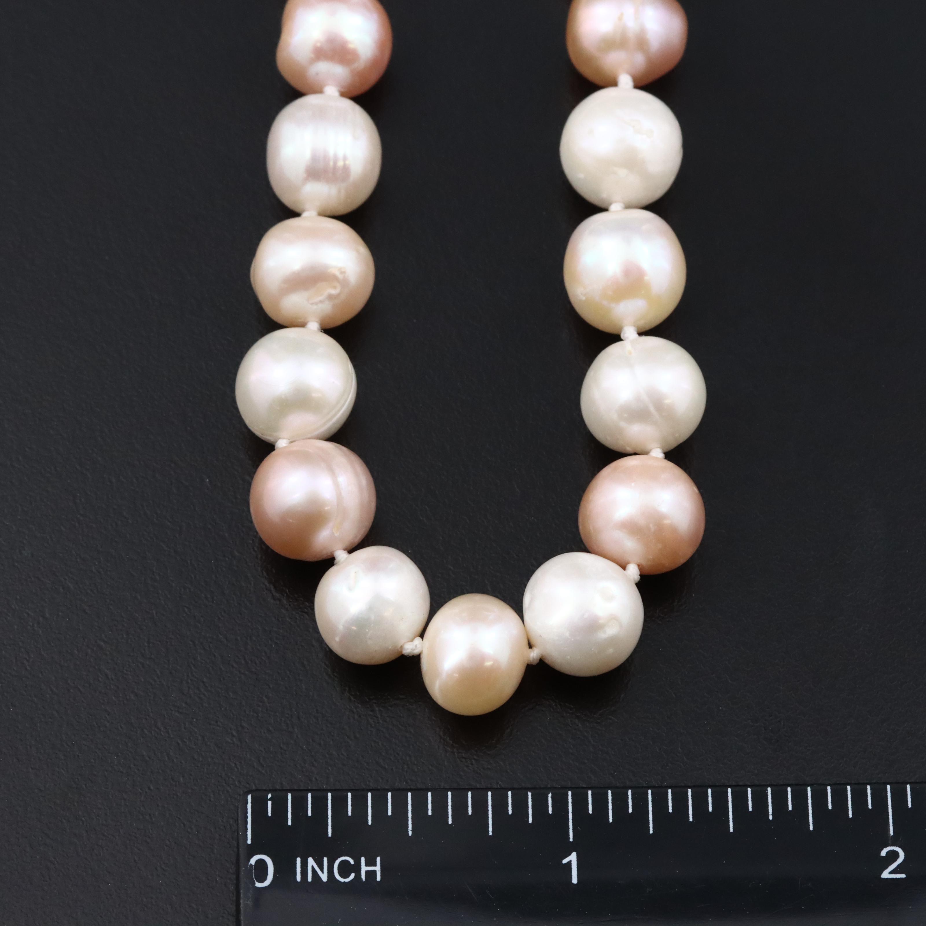 Endless Necklace, Necklace with Sterling Clasp, 14K Earrings with Pearl and CZ