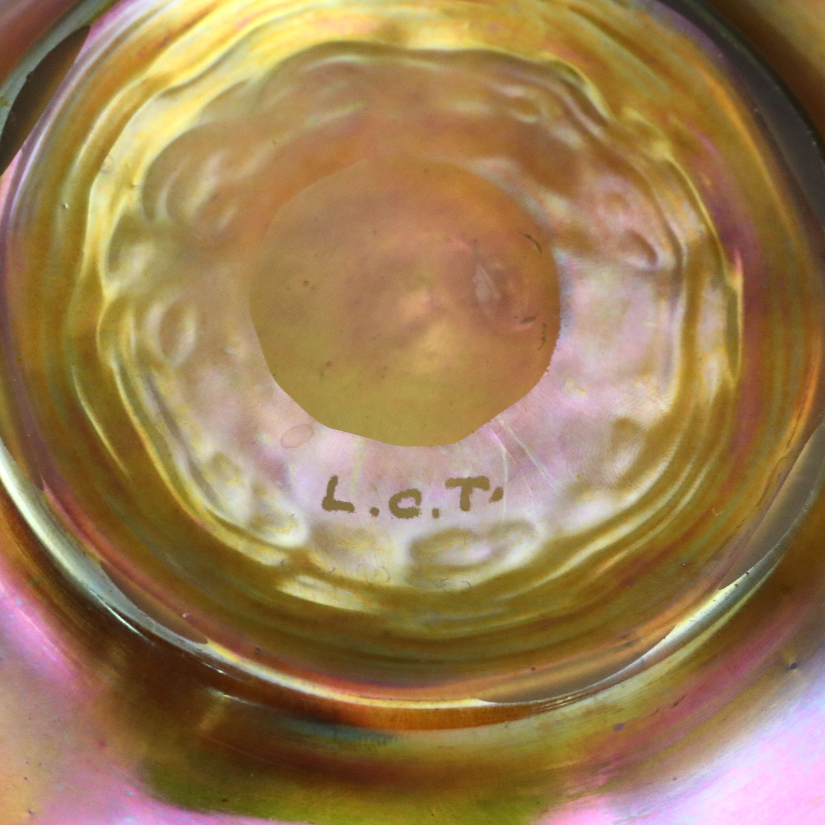 Louis Comfort Tiffany Favrile Art Glass Bowl and Underplate