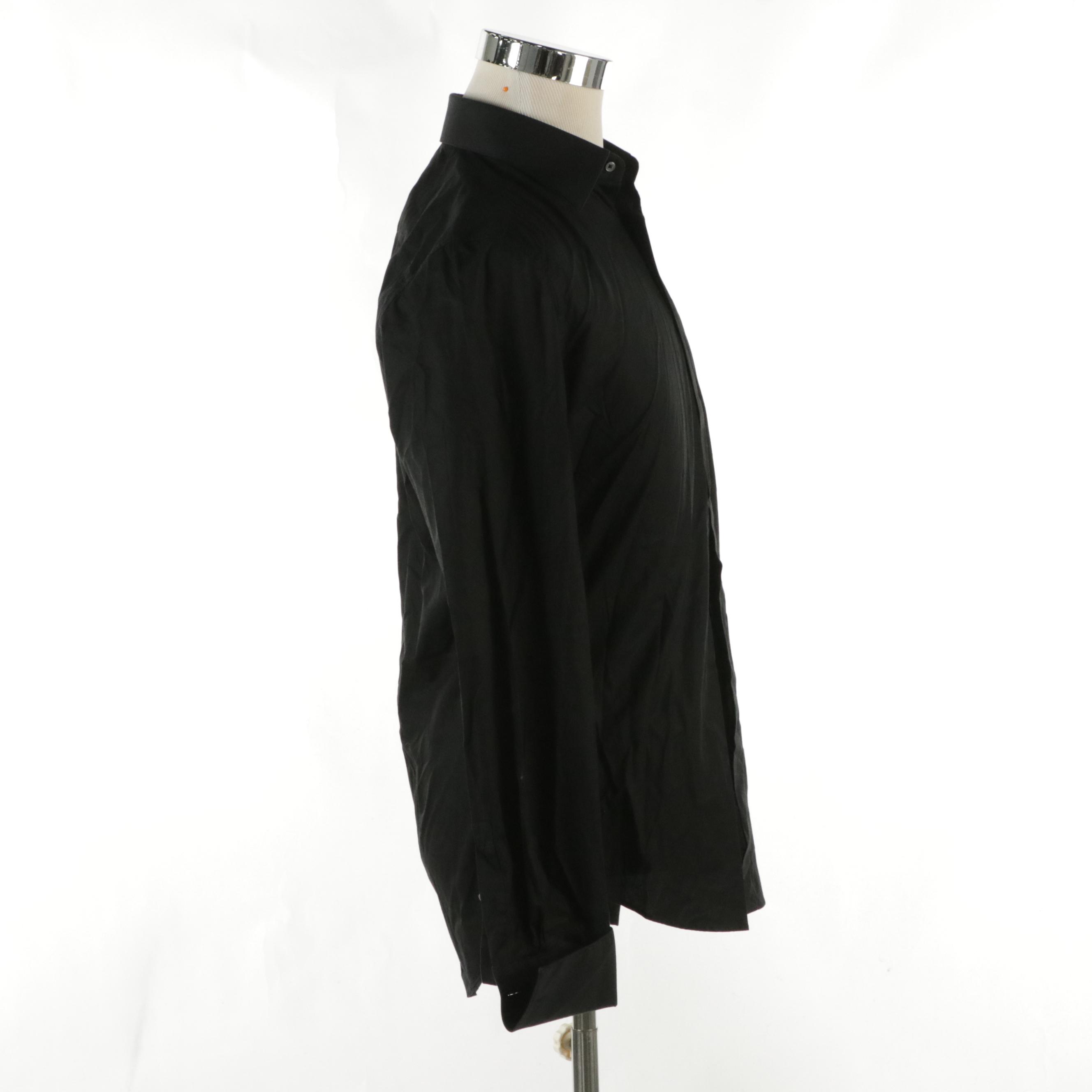 Men's Louis Vuitton French Cuff Dress Shirt in Black Cotton