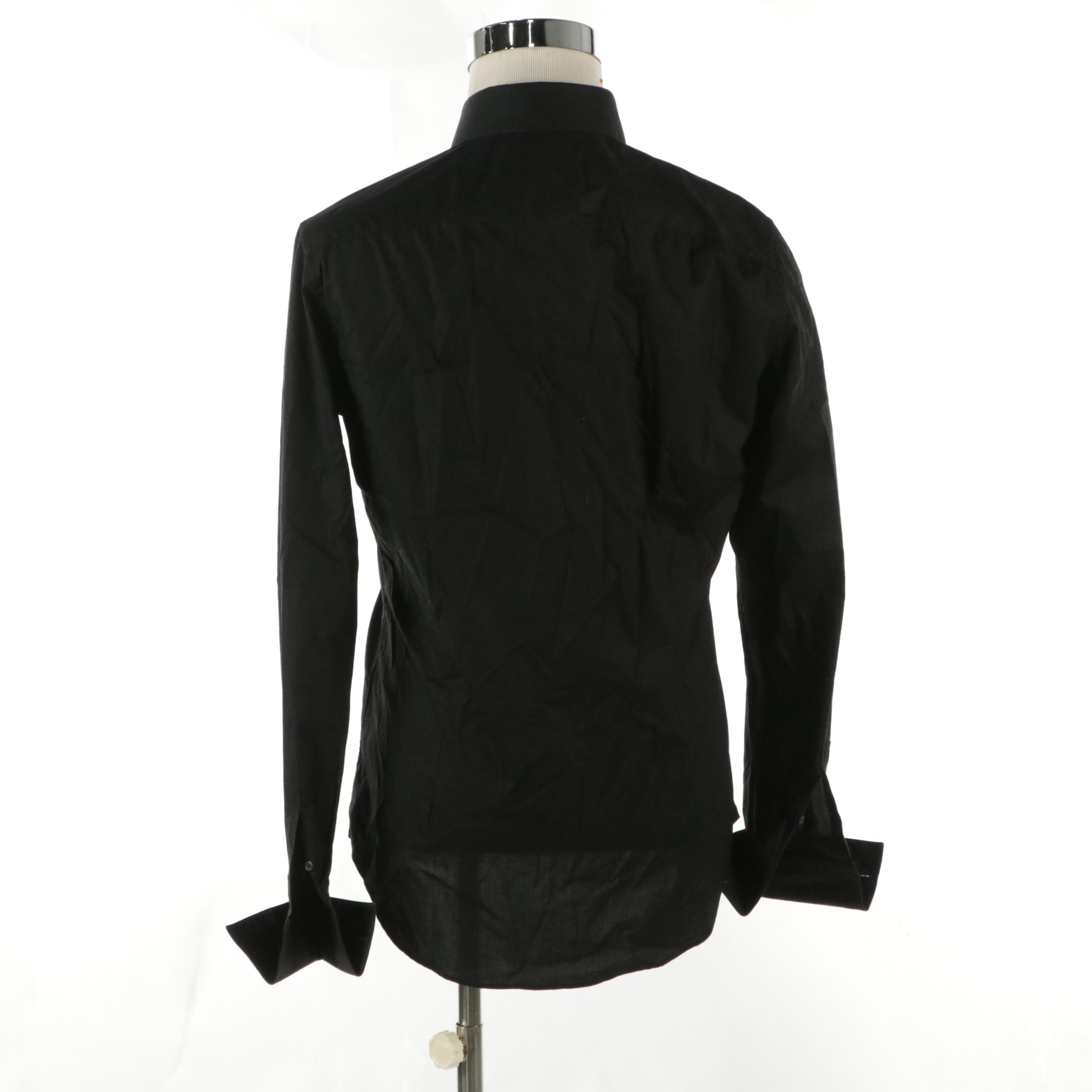 Men's Louis Vuitton French Cuff Dress Shirt in Black Cotton