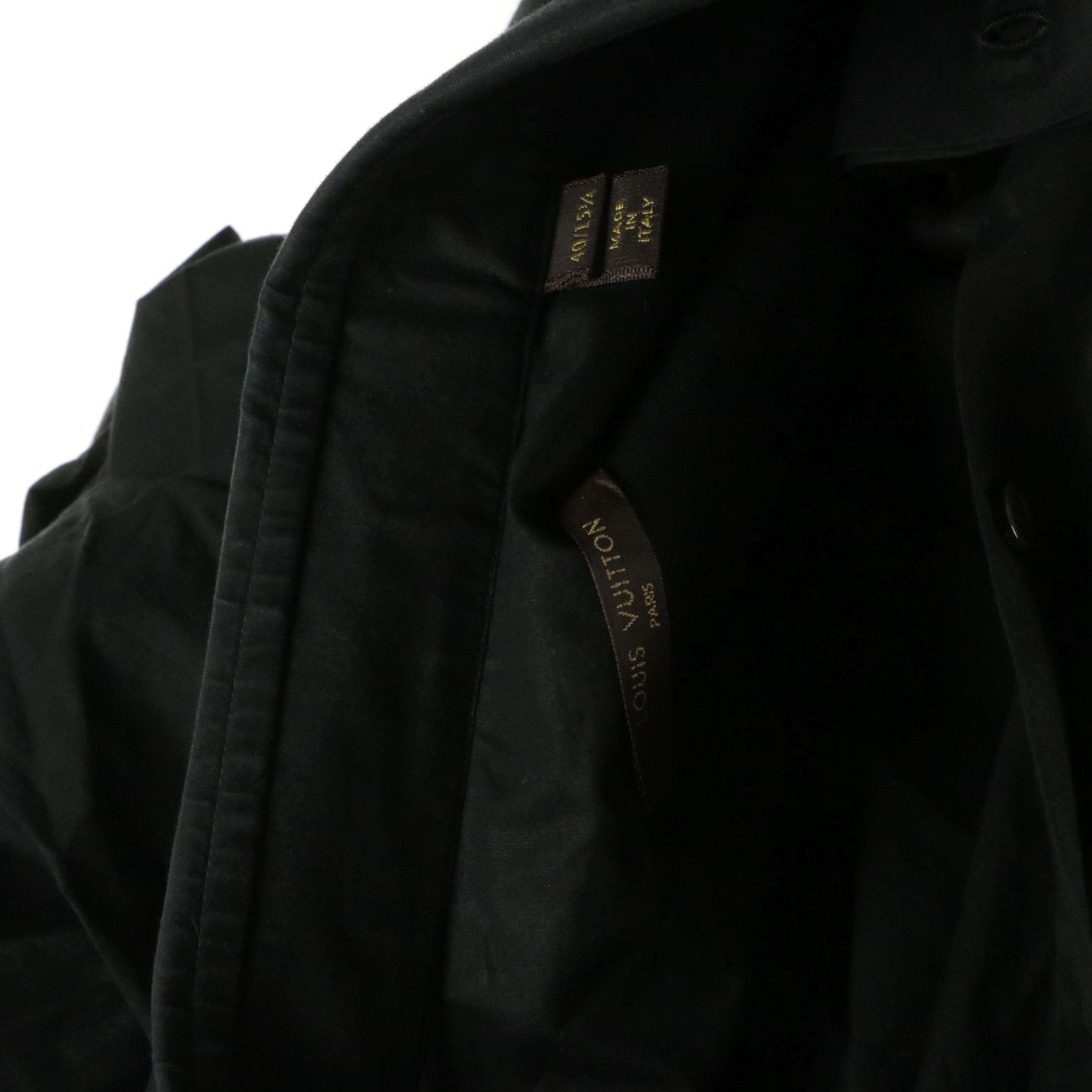 Men's Louis Vuitton French Cuff Dress Shirt in Black Cotton