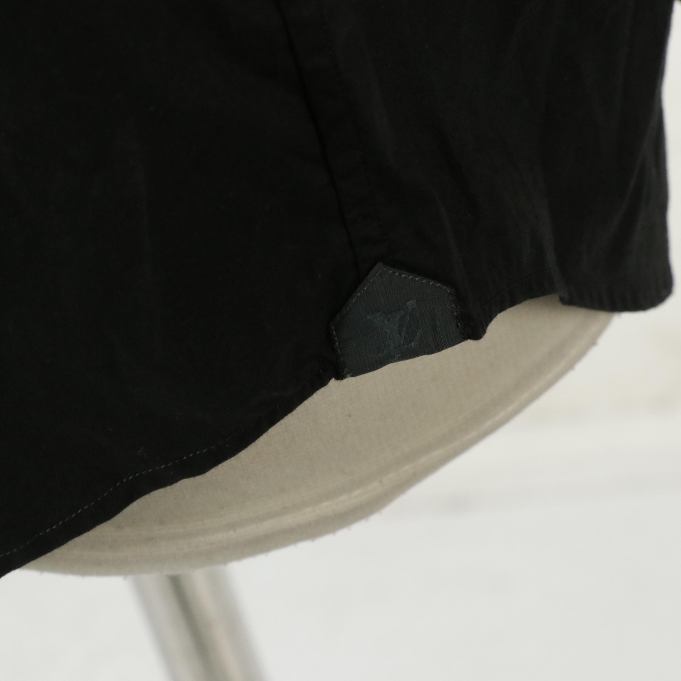 Men's Louis Vuitton French Cuff Dress Shirt in Black Cotton