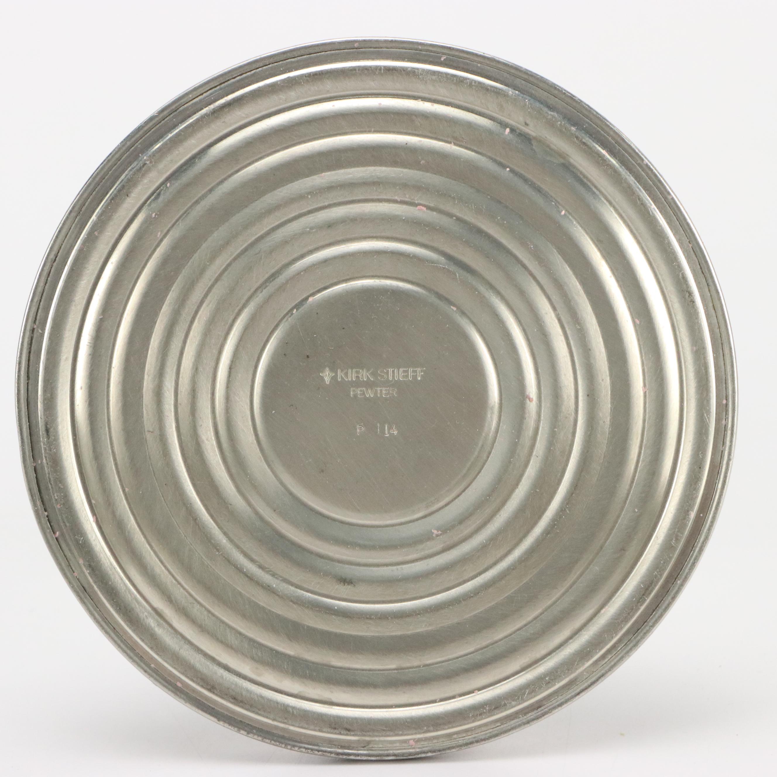 Kirk Stieff and Queen Art Pewterware with Gustavian Candlesticks