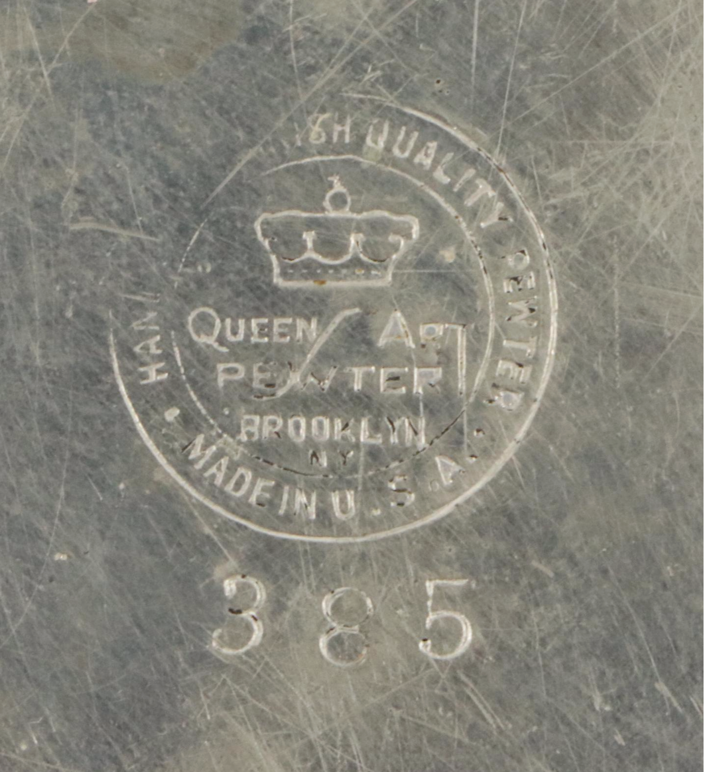 Kirk Stieff and Queen Art Pewterware with Gustavian Candlesticks