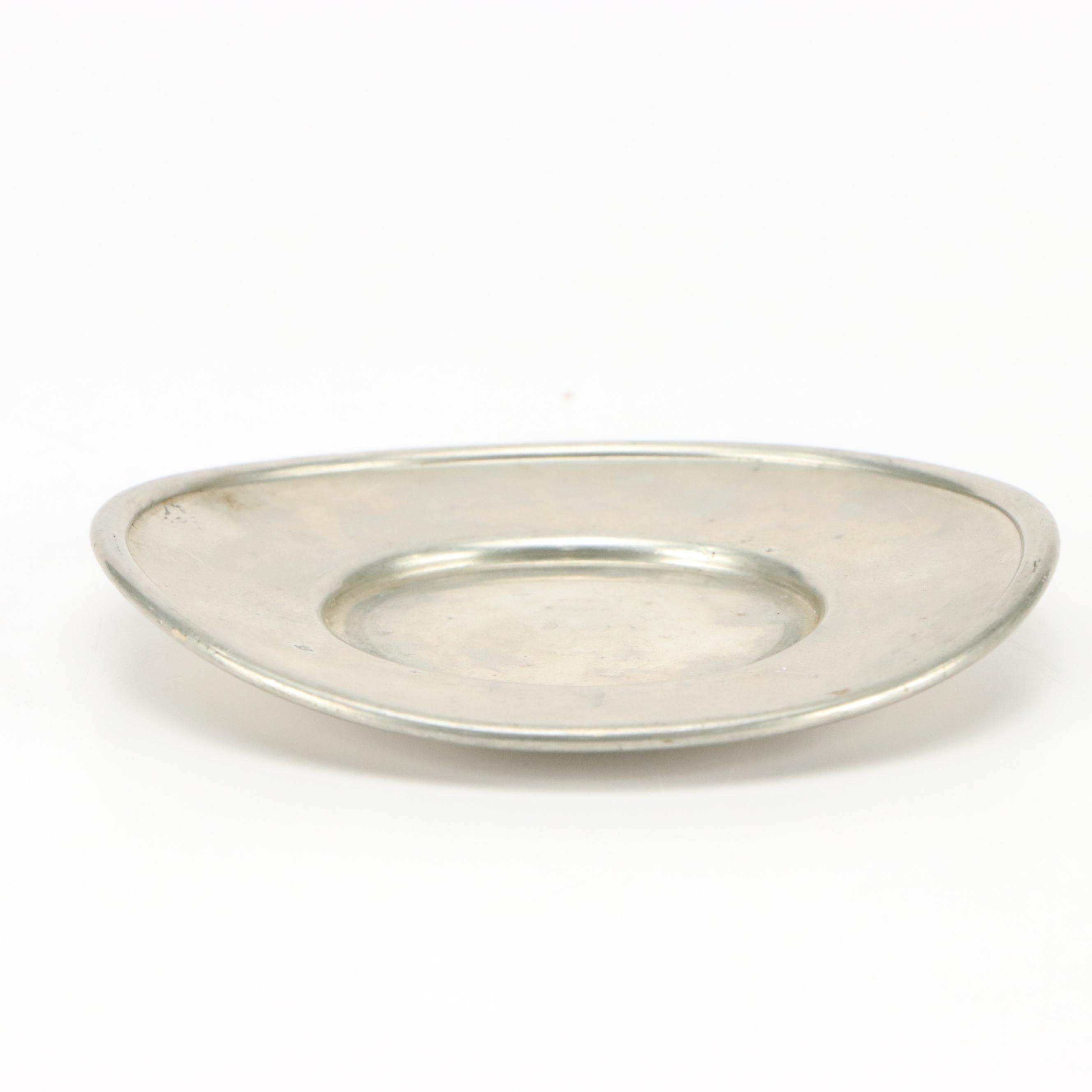 Kirk Stieff and Queen Art Pewterware with Gustavian Candlesticks