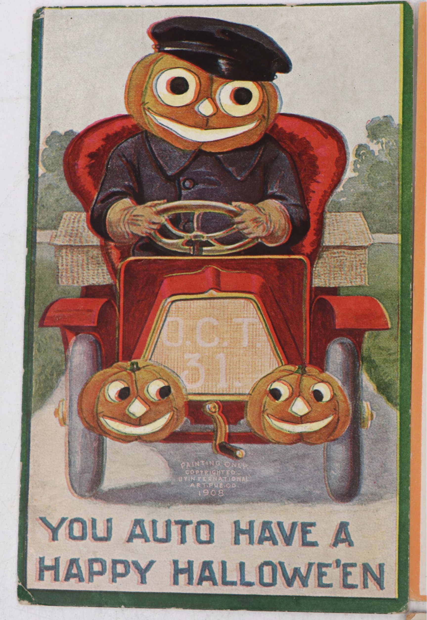 Halloween Jack-o'-Lantern and Witch Postcards, Early 20th Century