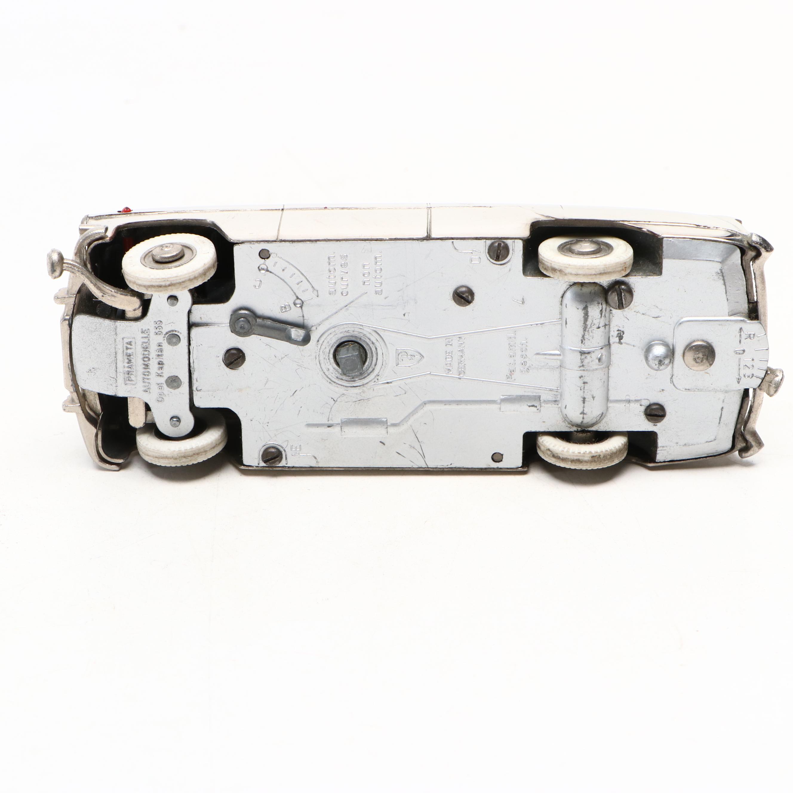 Prameta Opel Kapitan 555 Toy Car and Re-Cord-O Coin Safe, Mid-20th Century