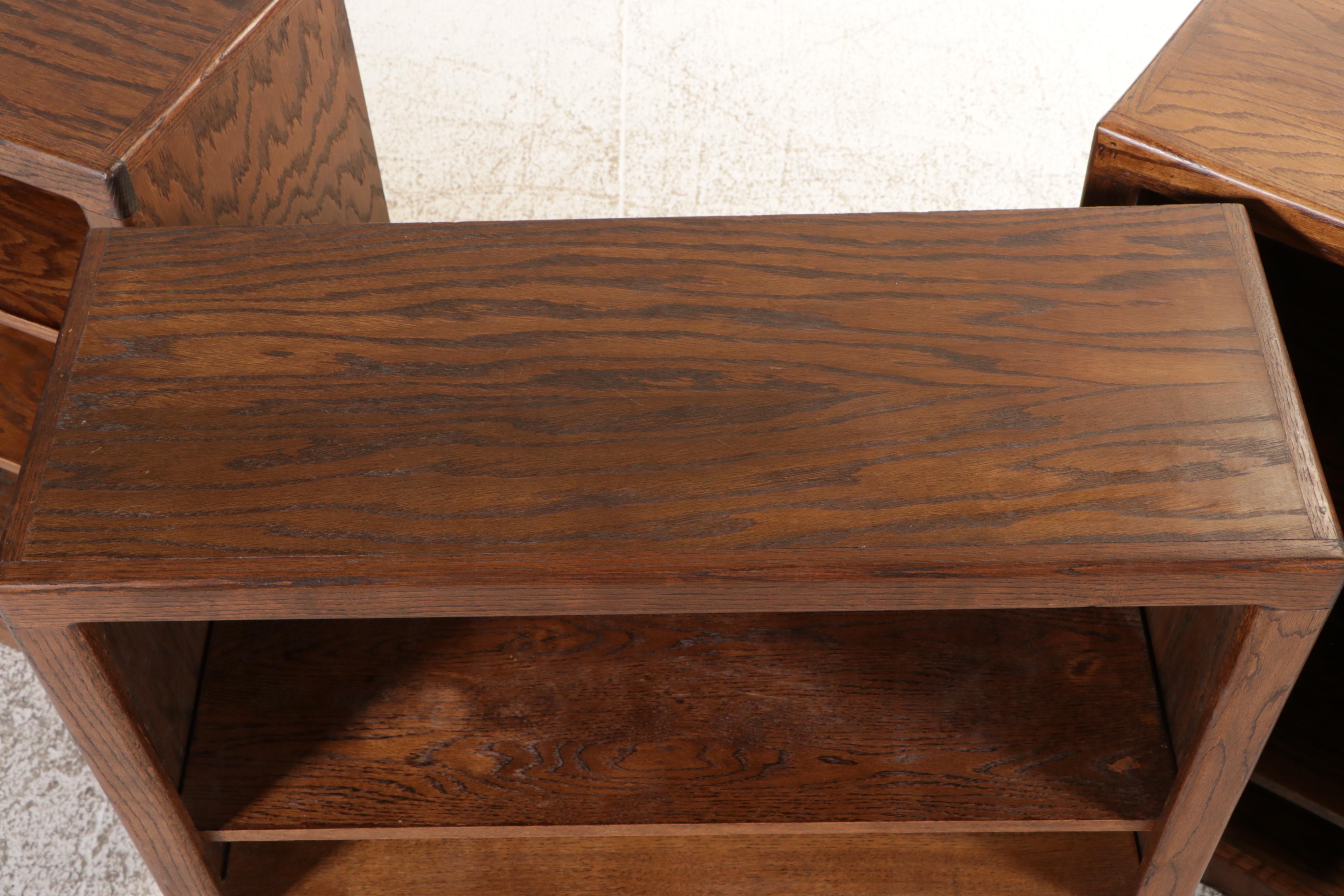 Set of Three Oak Finish Shelves